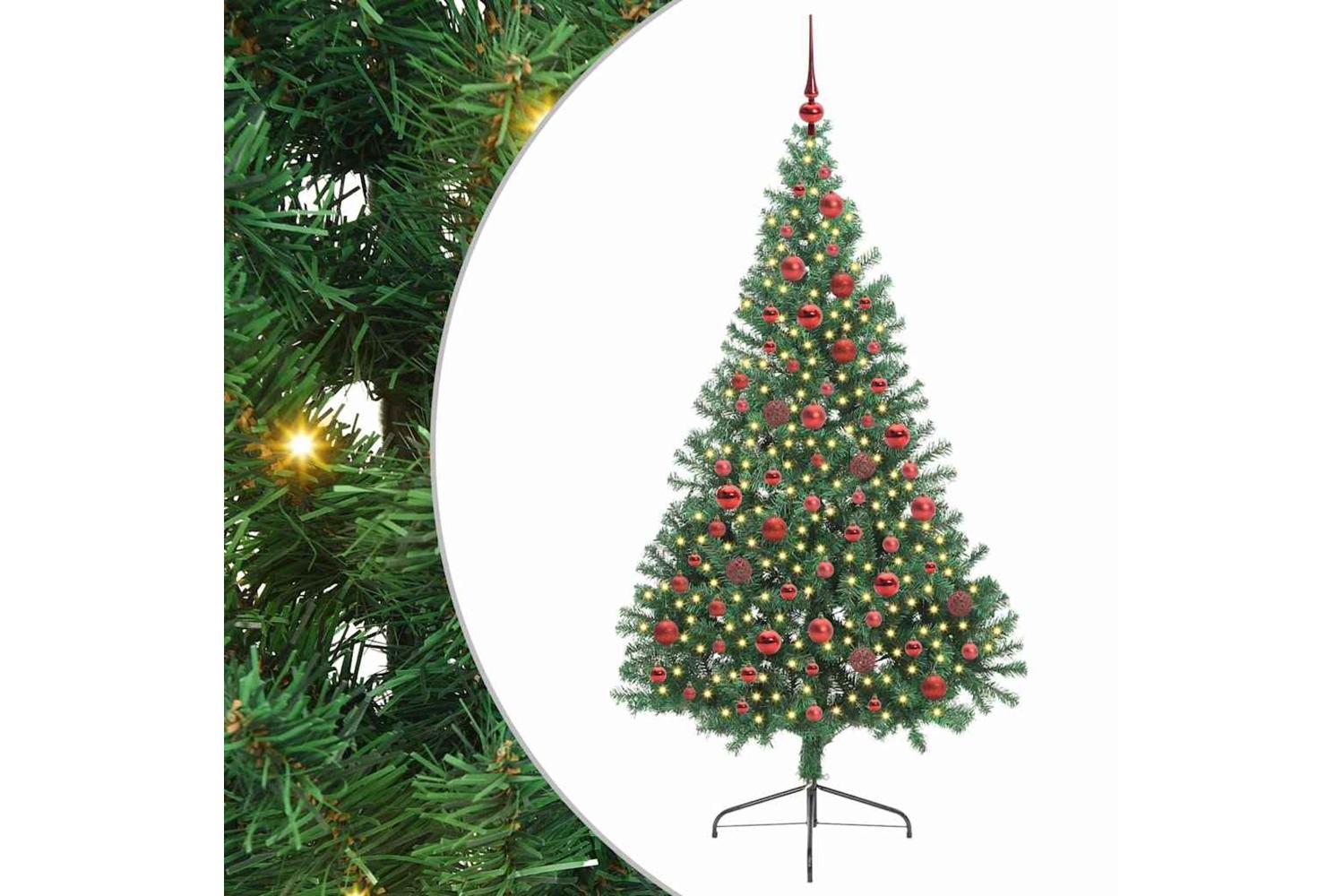Vidaxl Artificial Pre-lit Christmas Tree Green 180 Cm Pvc-2