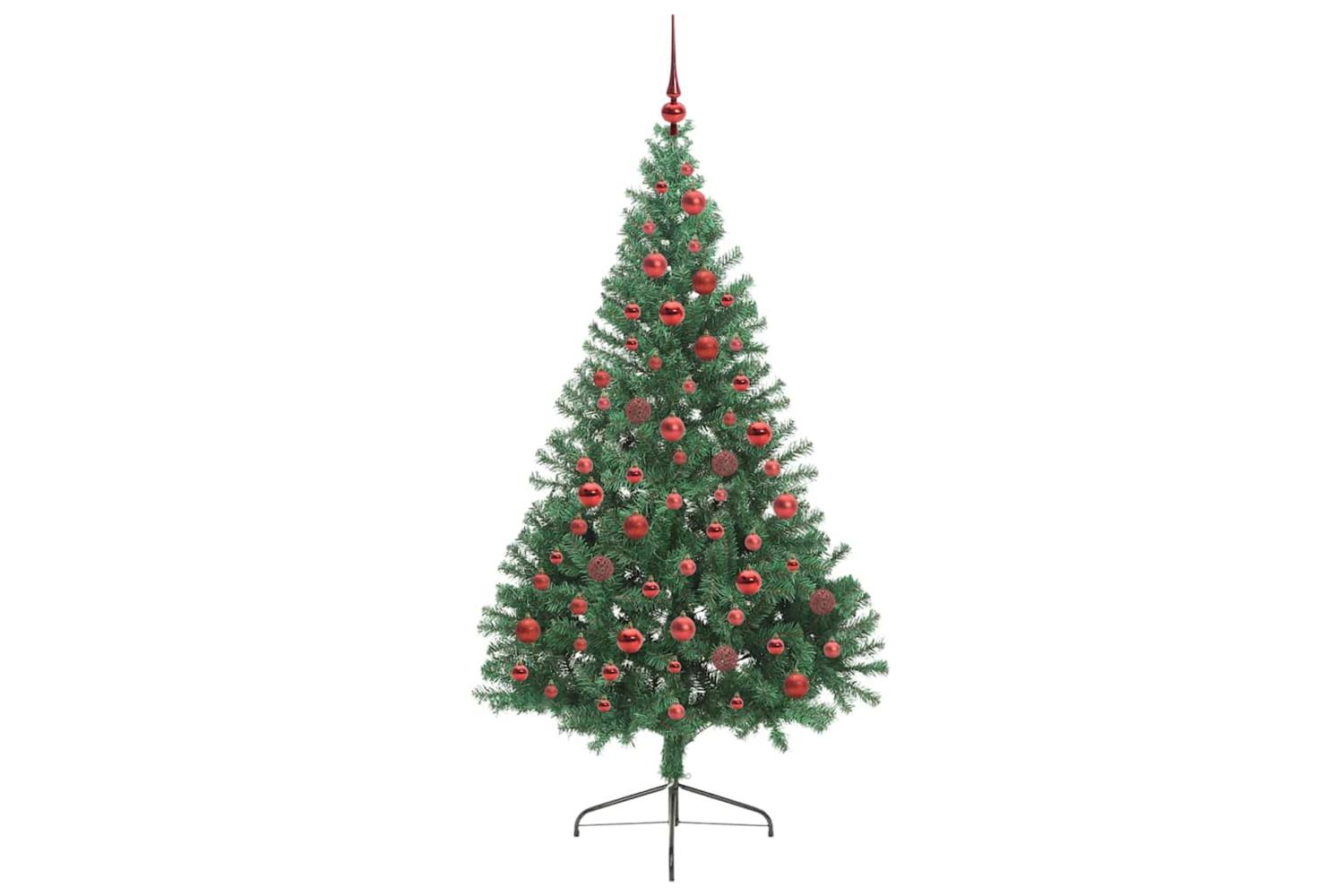 Vidaxl Artificial Pre-lit Christmas Tree Green 180 Cm Pvc-4