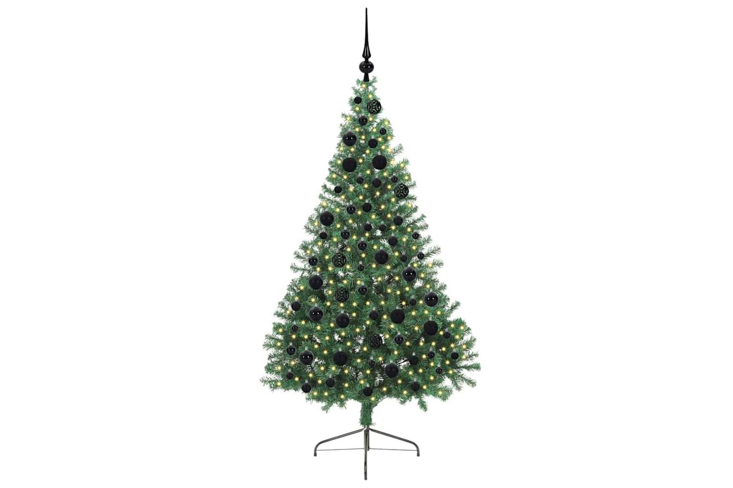 Vidaxl Artificial Pre-lit Christmas Tree Green 180 Cm Pvc-3