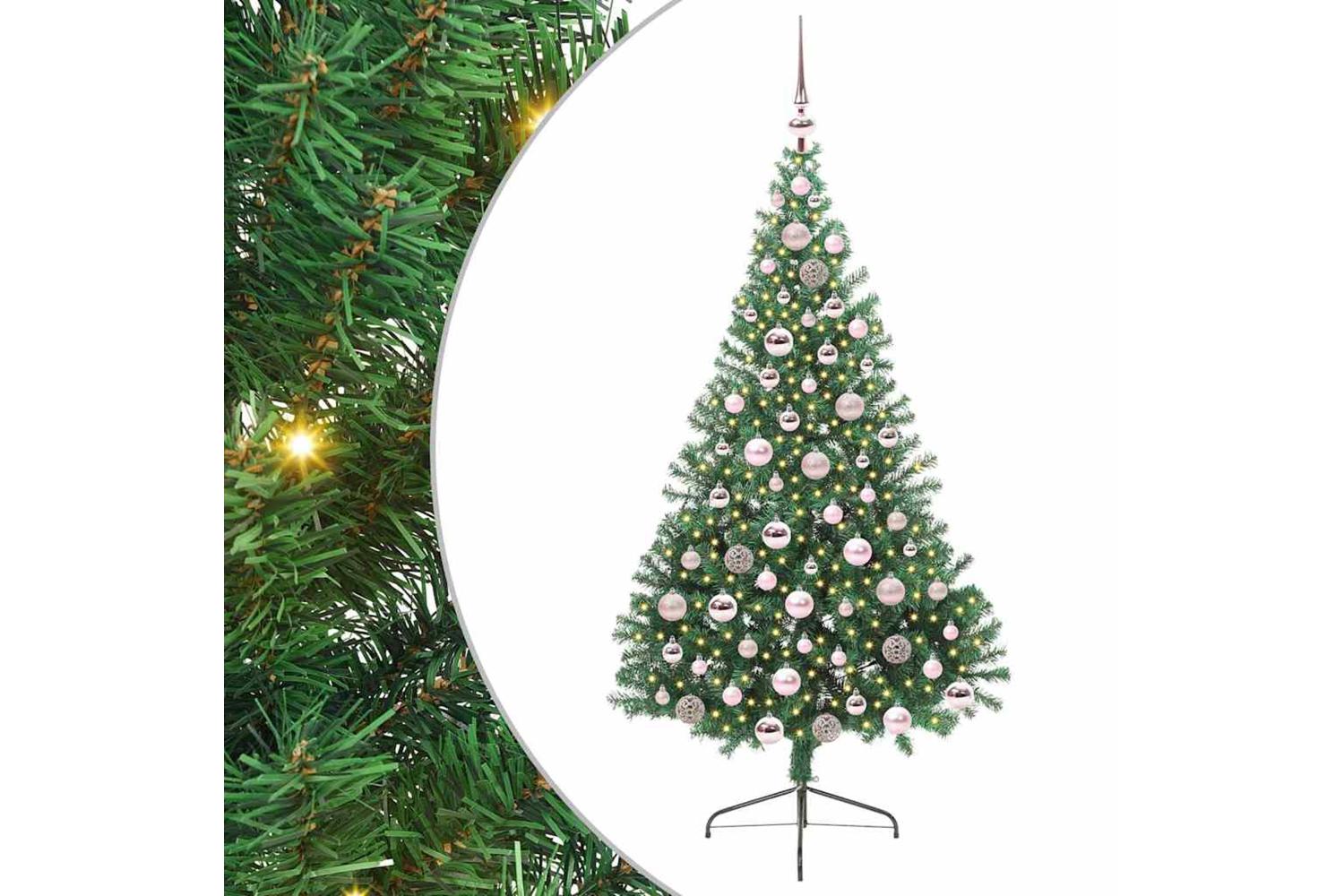 Vidaxl Artificial Pre-lit Christmas Tree Green 180 Cm Pvc-2
