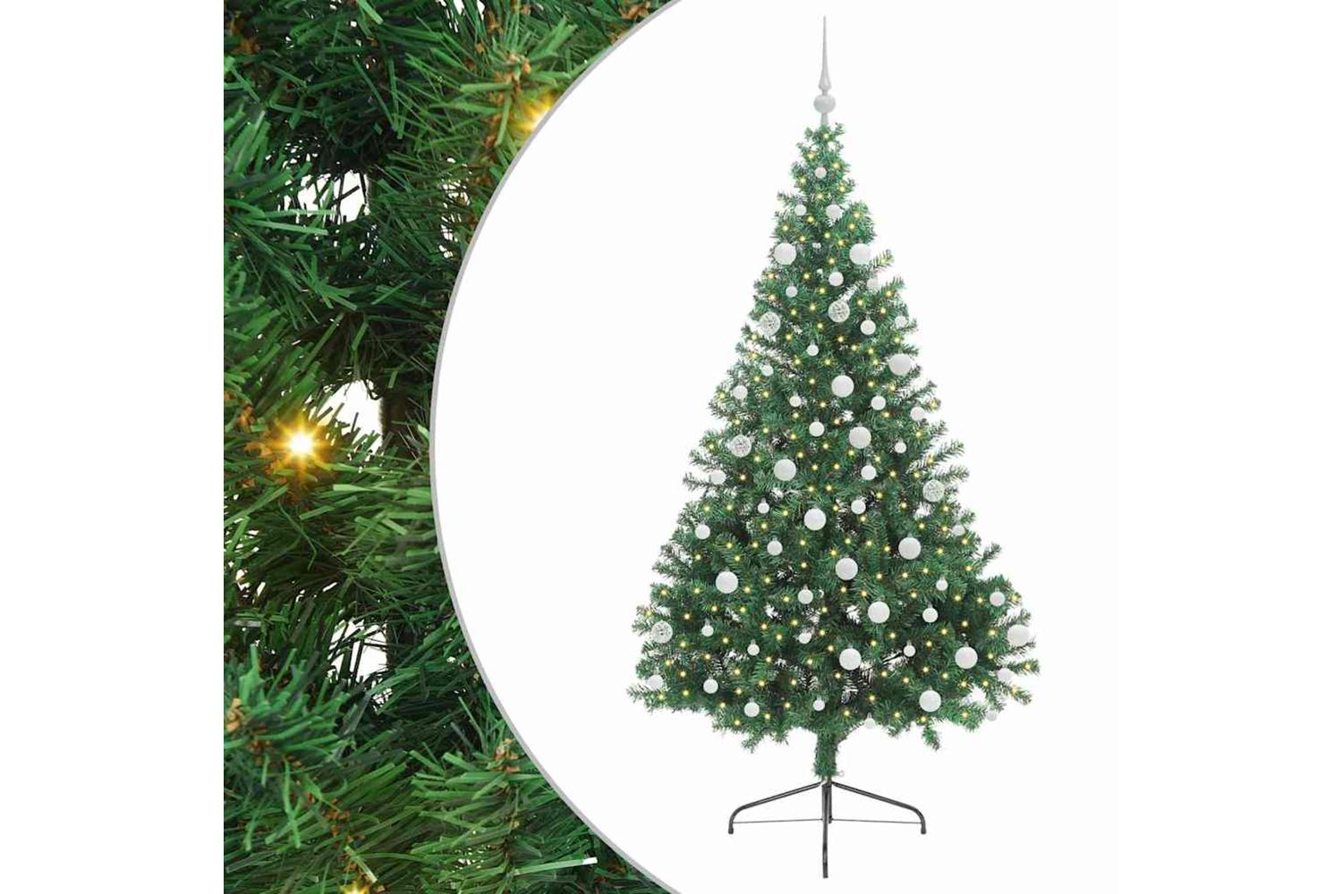 Vidaxl Artificial Pre-lit Christmas Tree Green 180 Cm Pvc-2