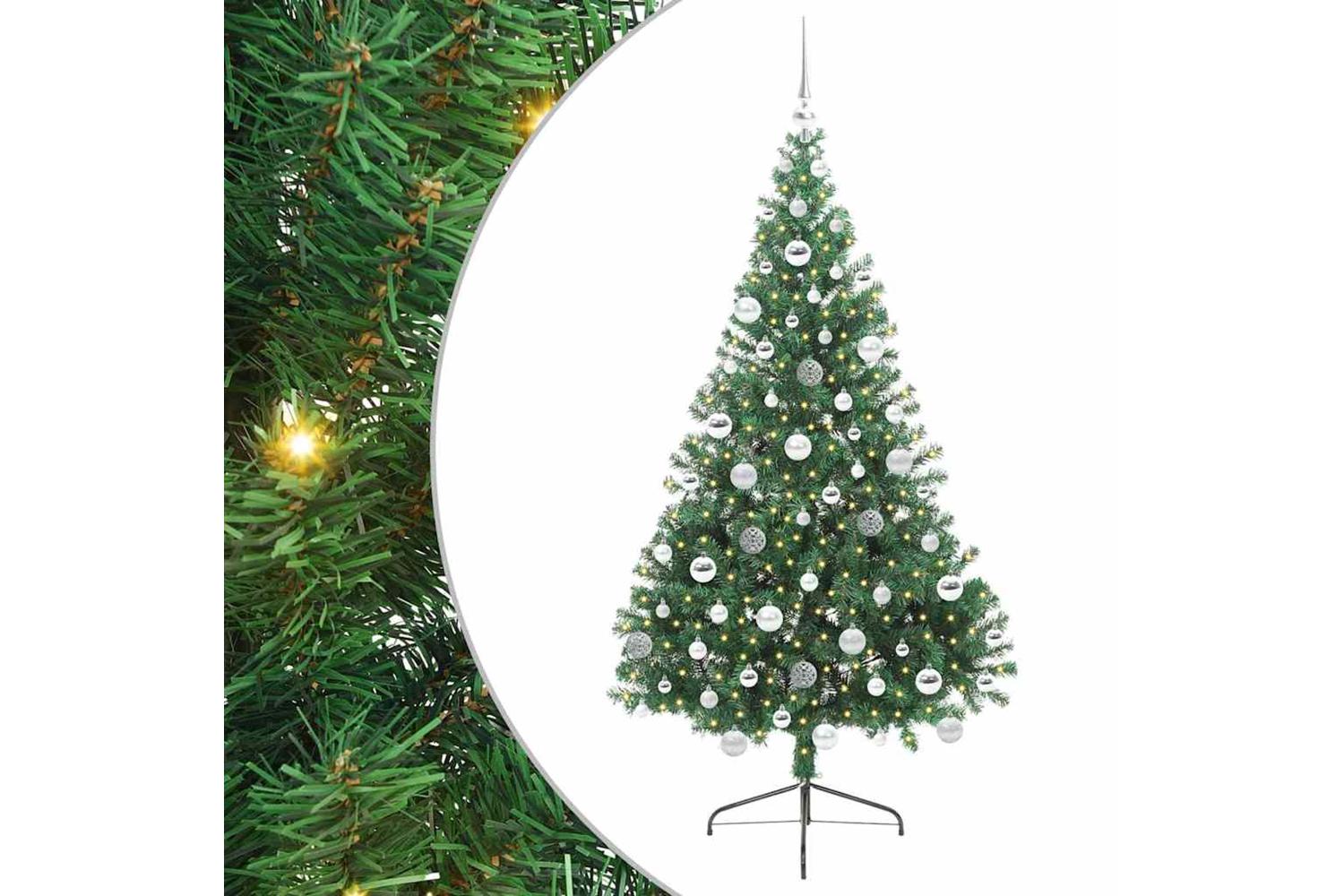 Vidaxl Artificial Pre-lit Christmas Tree Green 180 Cm Pvc-2