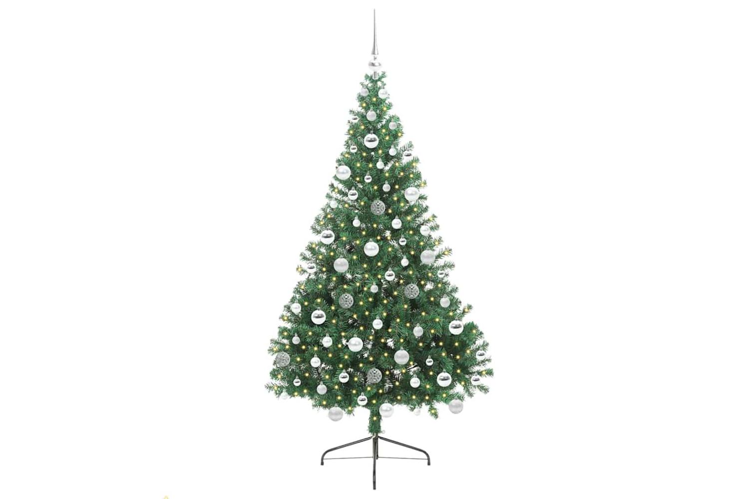 Vidaxl Artificial Pre-lit Christmas Tree Green 180 Cm Pvc-3