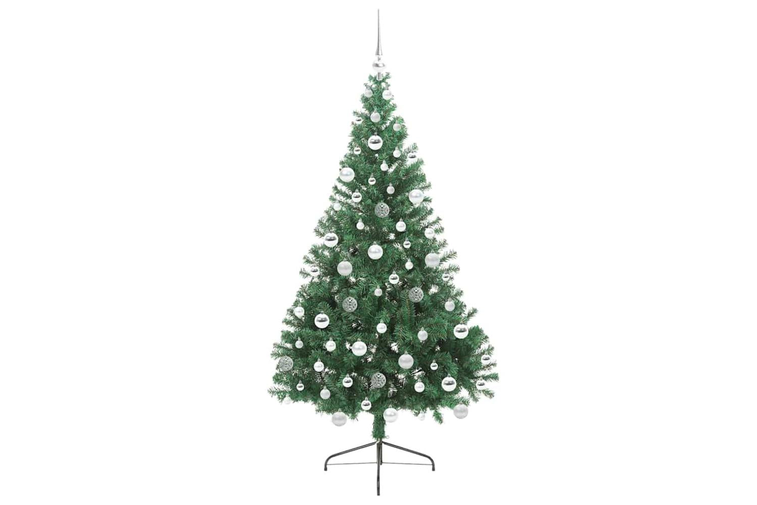 Vidaxl Artificial Pre-lit Christmas Tree Green 180 Cm Pvc-4