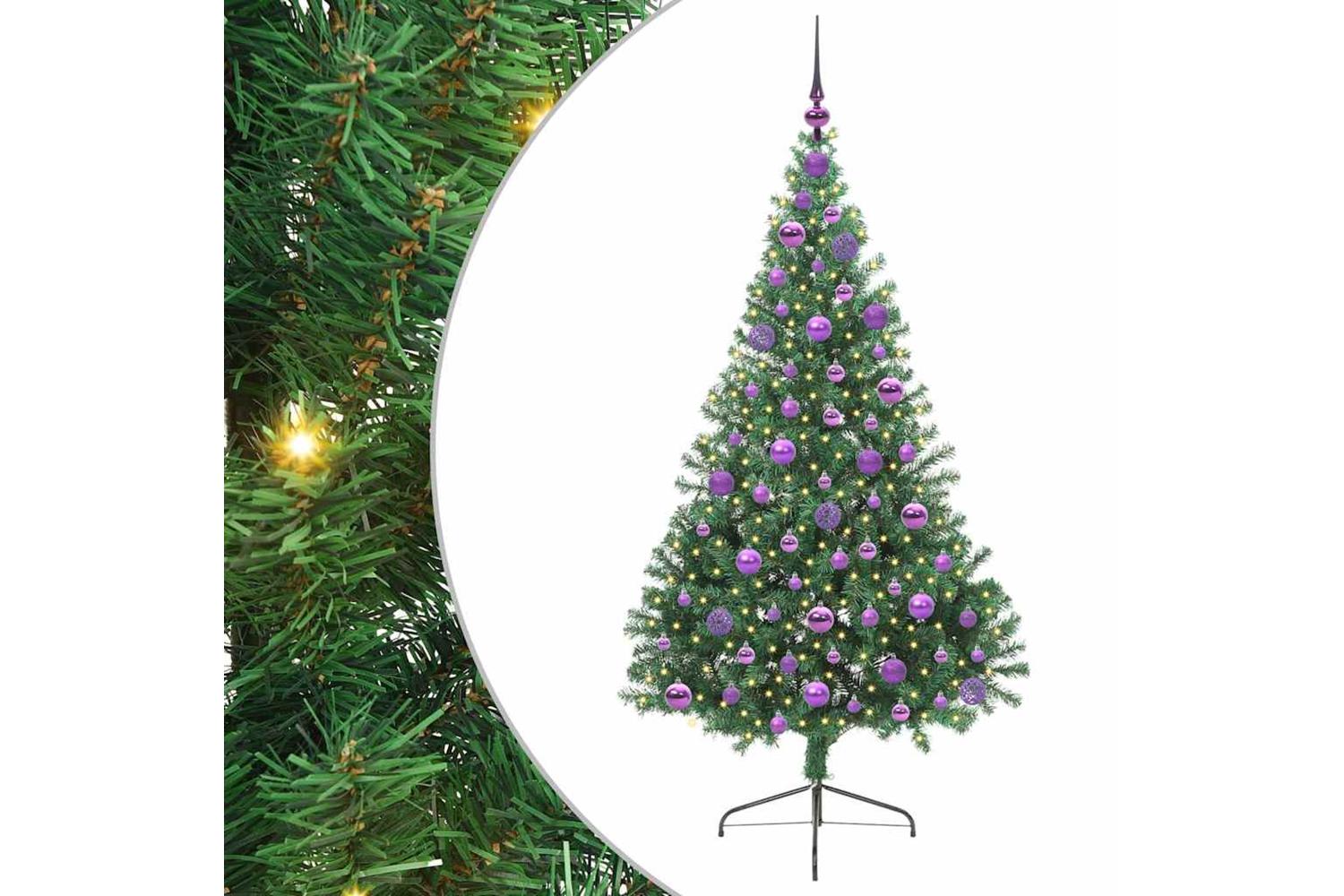 Vidaxl Artificial Pre-lit Christmas Tree Green 180 Cm Pvc-2