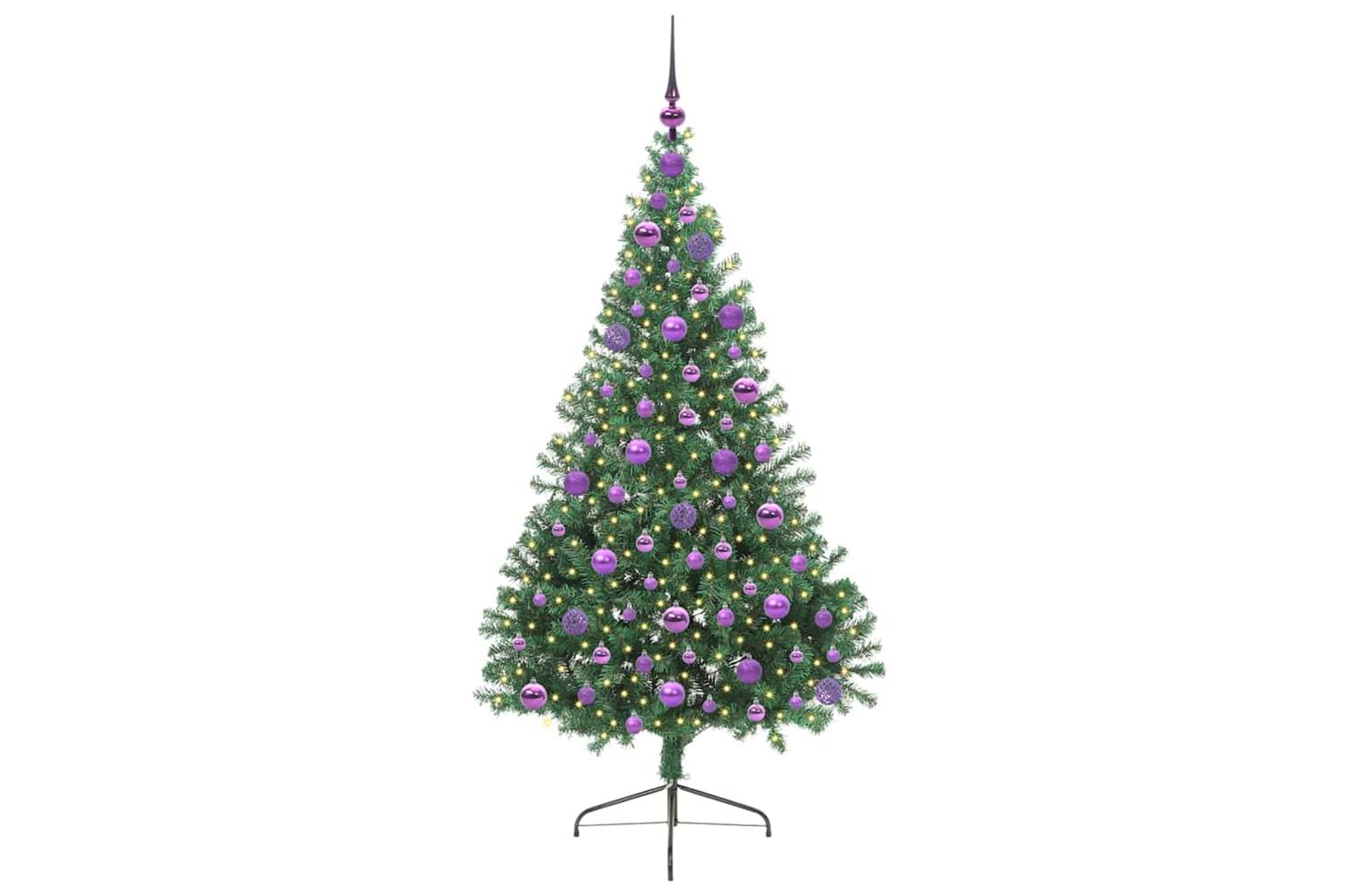 Vidaxl Artificial Pre-lit Christmas Tree Green 180 Cm Pvc-3
