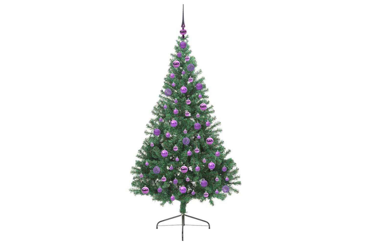 Vidaxl Artificial Pre-lit Christmas Tree Green 180 Cm Pvc-4