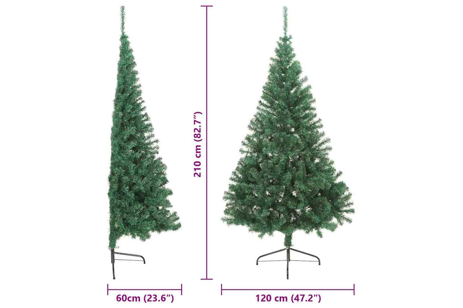 Vidaxl Artificial Pre-lit Christmas Tree Green 210 Cm Pvc-9