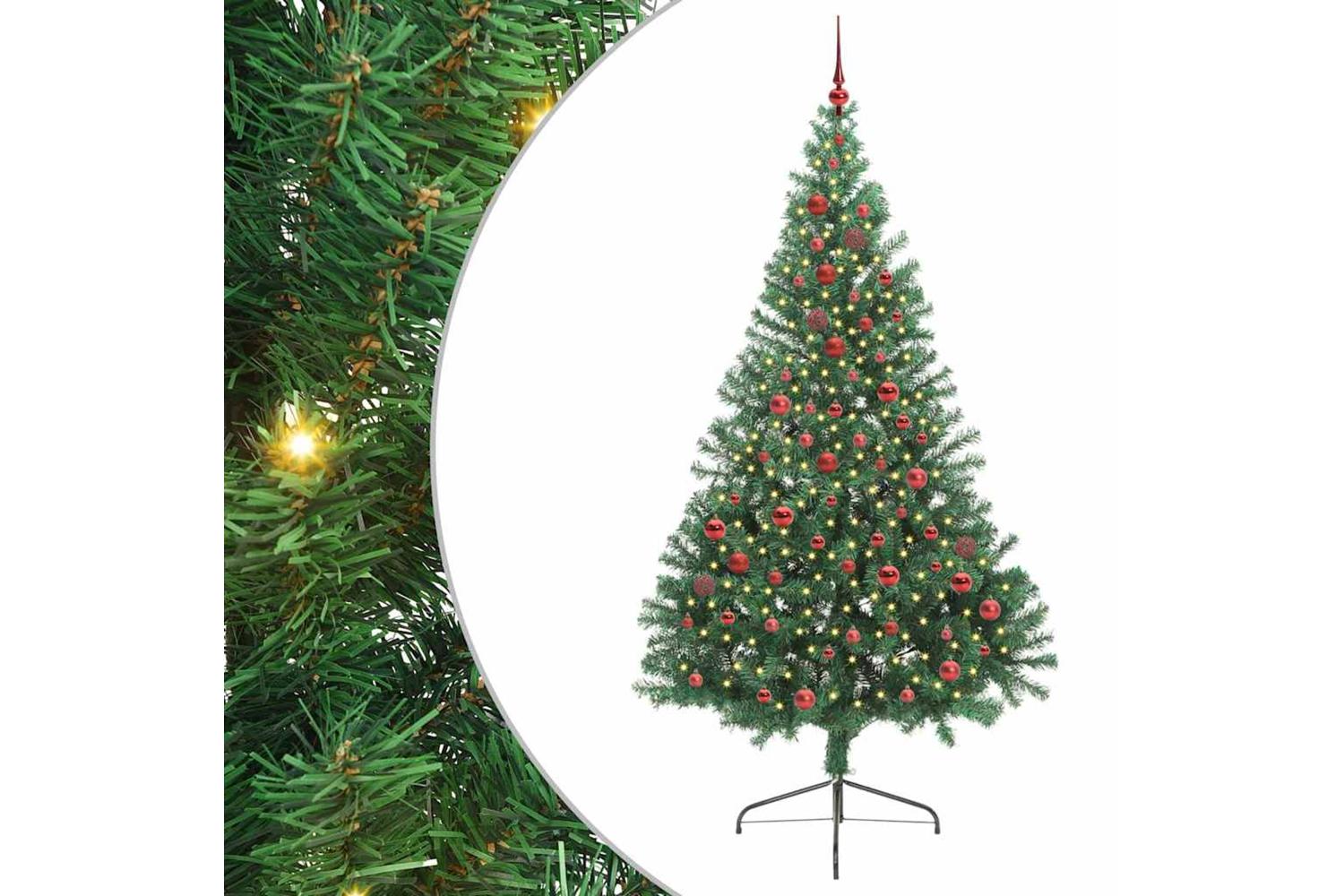 Vidaxl Artificial Pre-lit Christmas Tree Green 210 Cm Pvc-2
