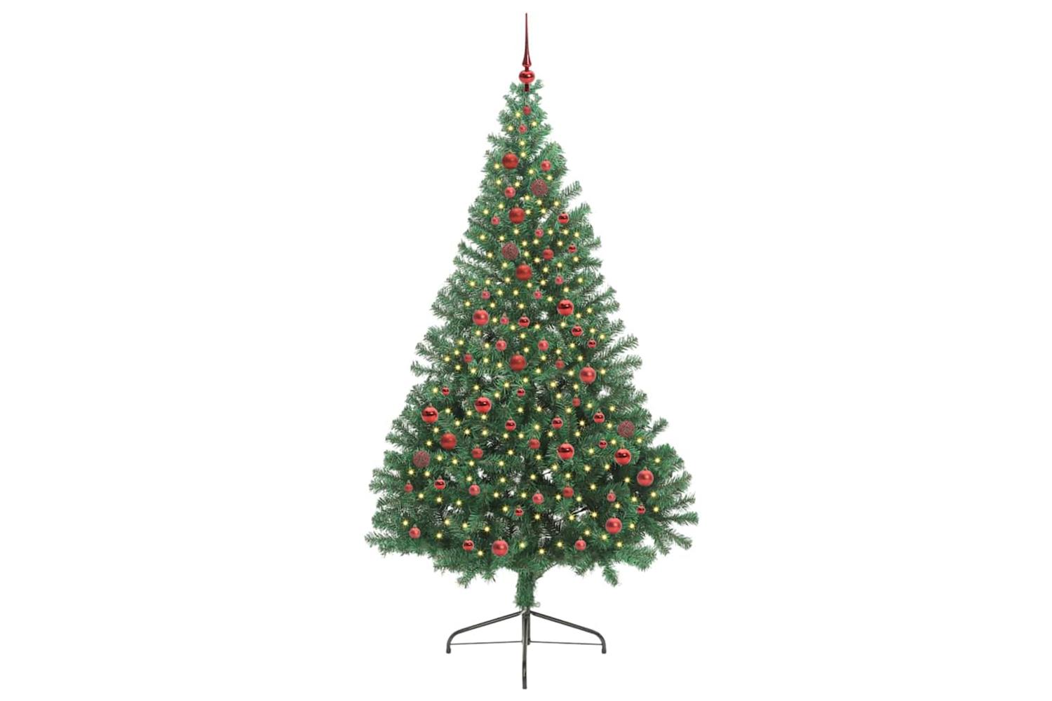 Vidaxl Artificial Pre-lit Christmas Tree Green 210 Cm Pvc-3