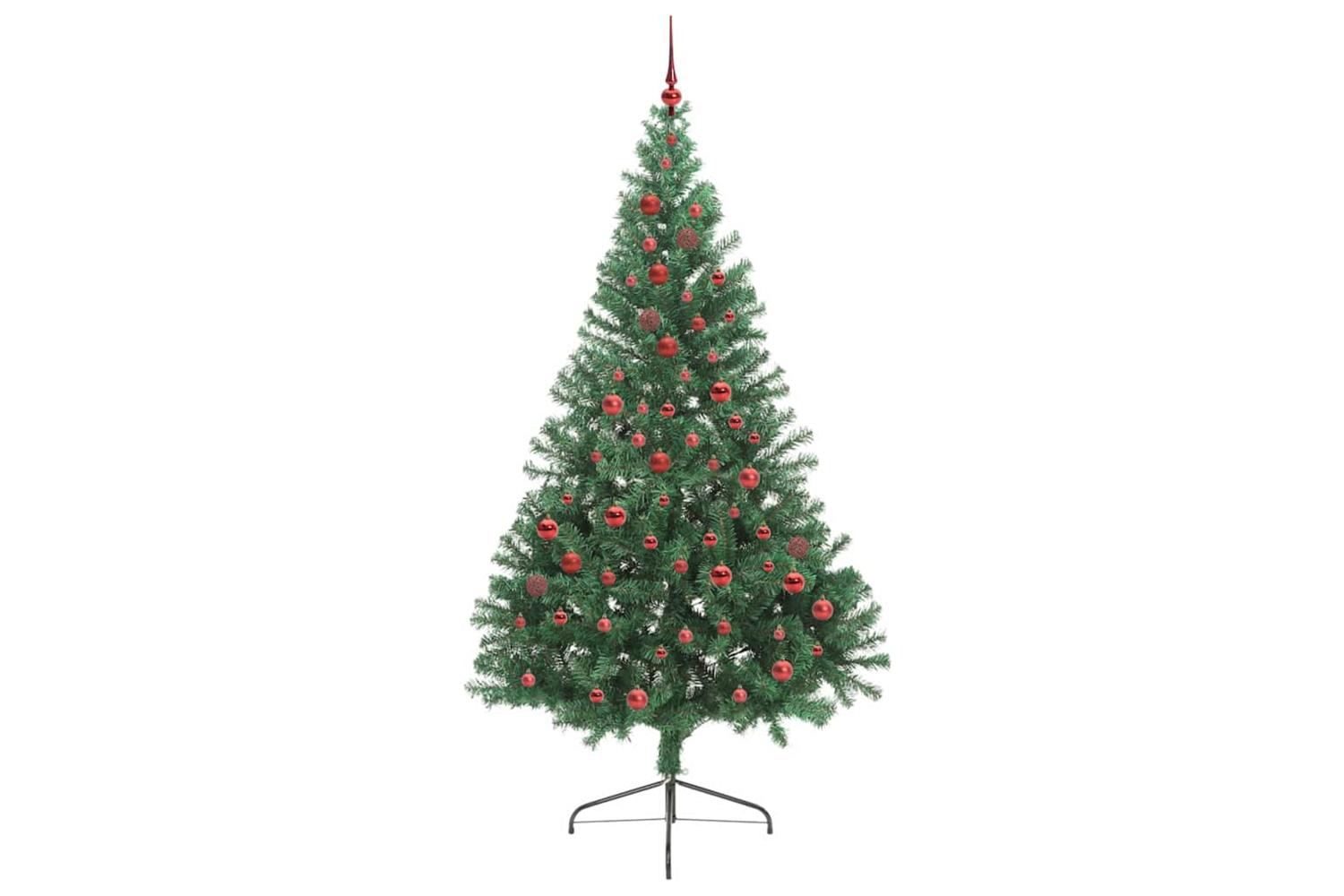 Vidaxl Artificial Pre-lit Christmas Tree Green 210 Cm Pvc-4