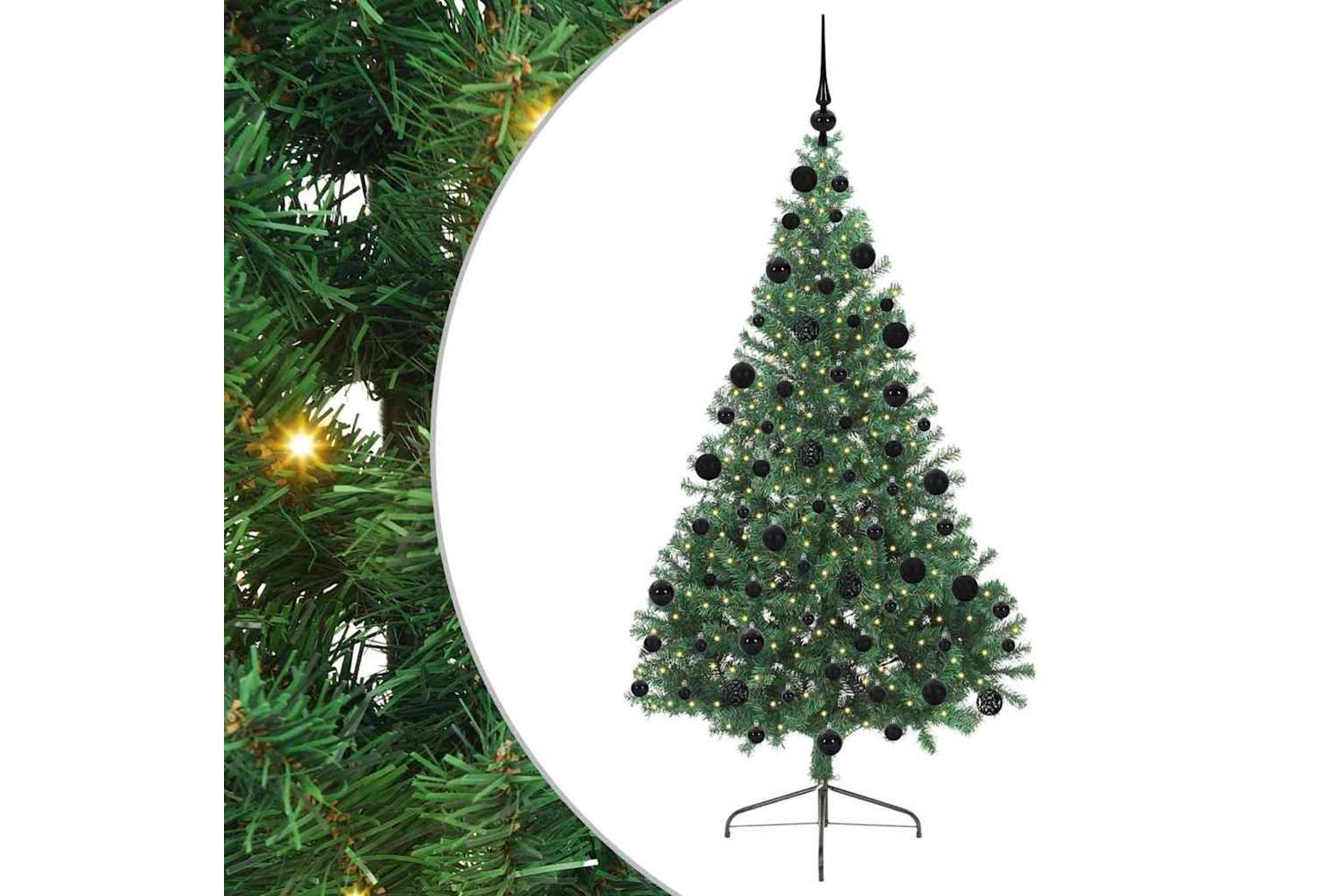 Vidaxl Artificial Pre-lit Christmas Tree Green 210 Cm Pvc-2