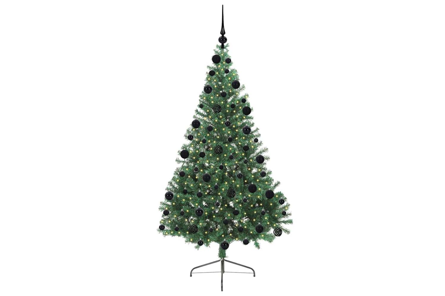 Vidaxl Artificial Pre-lit Christmas Tree Green 210 Cm Pvc-3
