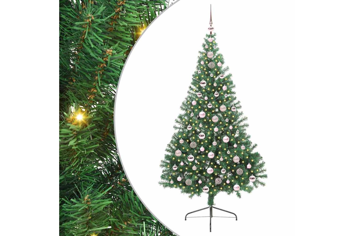 Vidaxl Artificial Pre-lit Christmas Tree Green 210 Cm Pvc-2