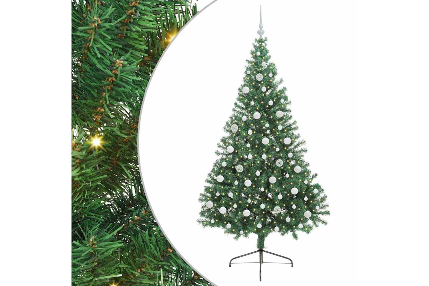 Vidaxl Artificial Pre-lit Christmas Tree Green 210 Cm Pvc-2