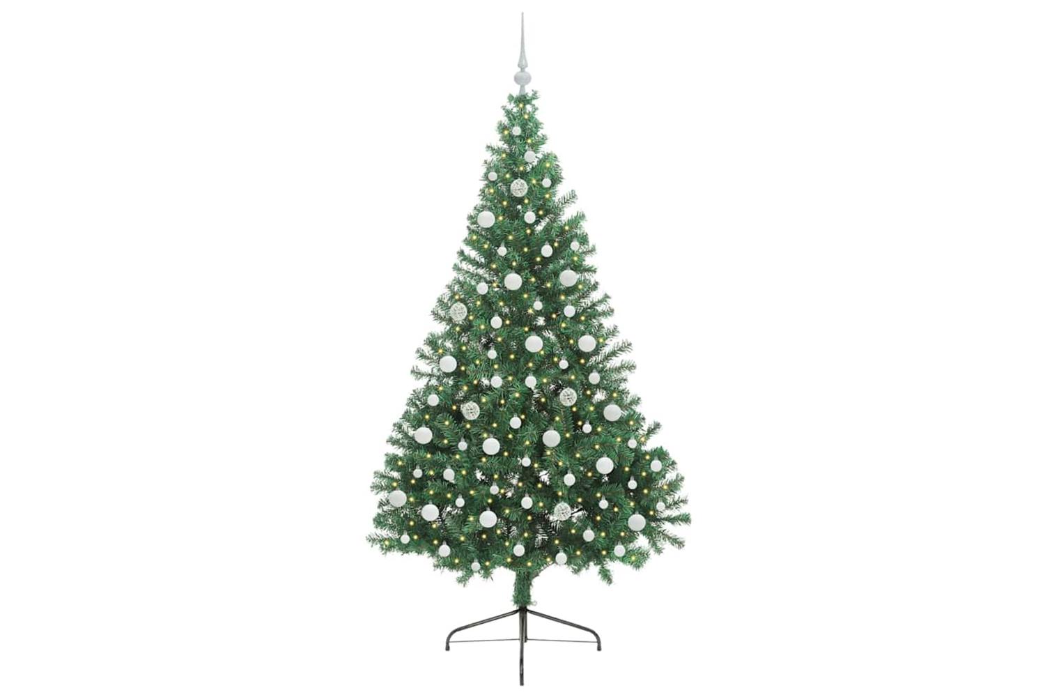Vidaxl Artificial Pre-lit Christmas Tree Green 210 Cm Pvc-3