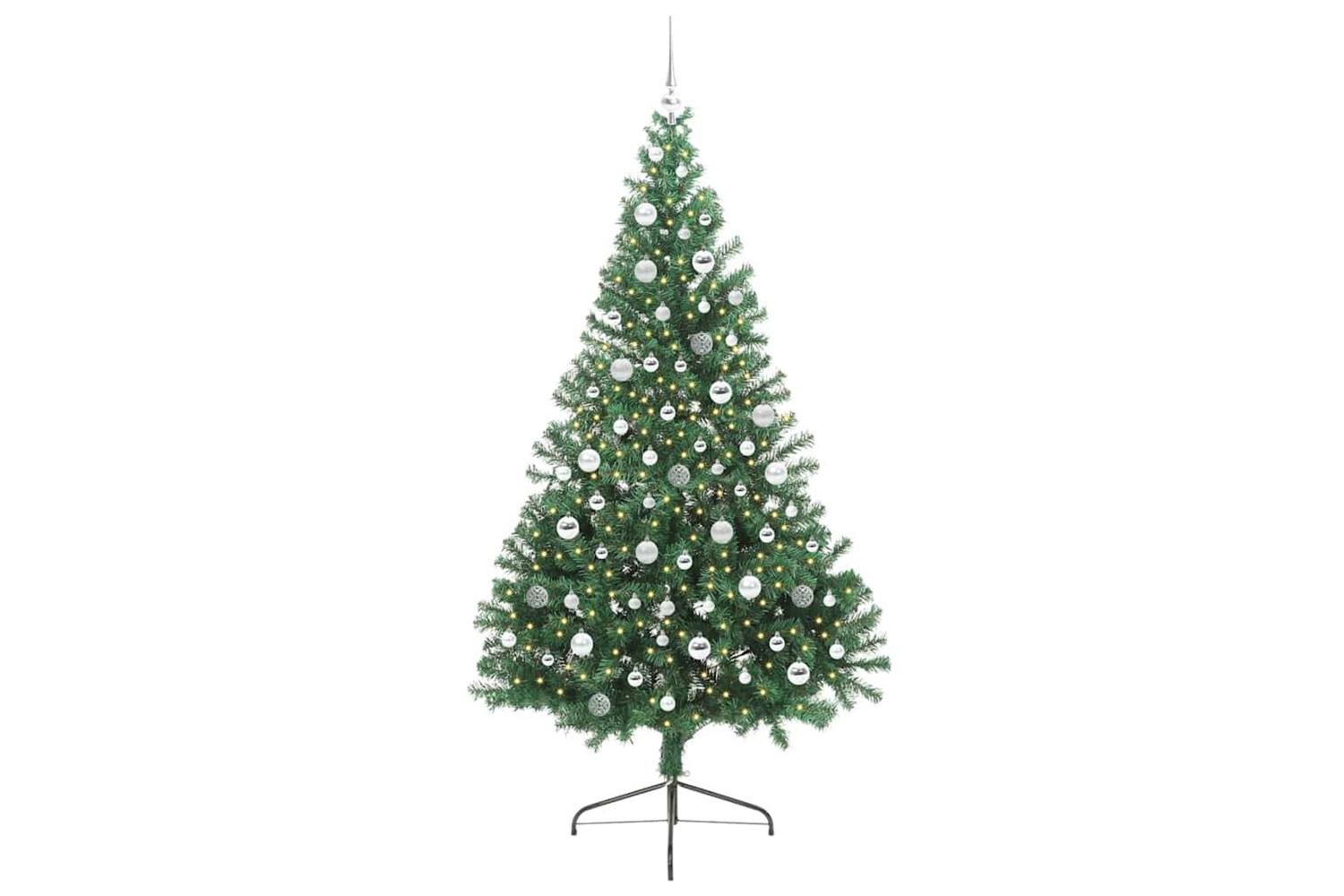 Vidaxl Artificial Pre-lit Christmas Tree Green 210 Cm Pvc-3