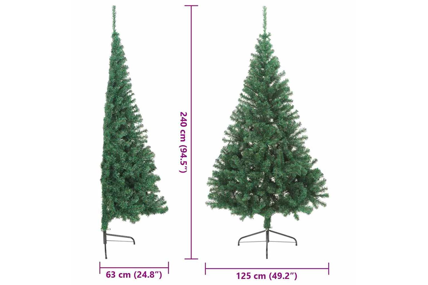 Vidaxl Artificial Pre-lit Christmas Tree Green 240 Cm Pvc-10