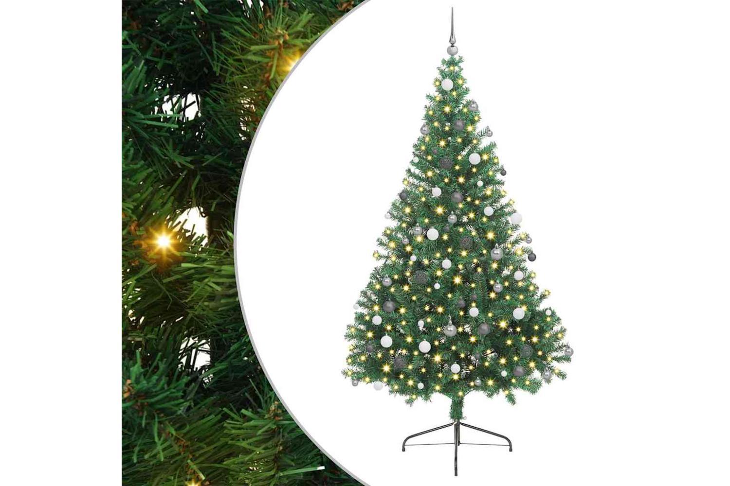 Vidaxl Artificial Pre-lit Christmas Tree Green 240 Cm Pvc-2