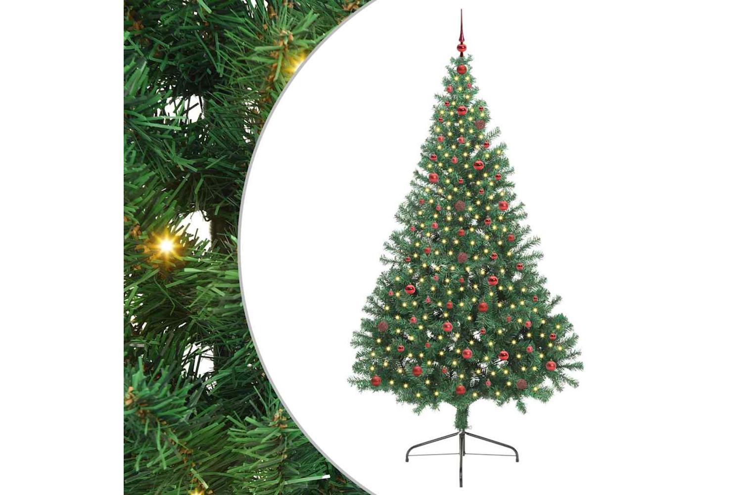 Vidaxl Artificial Pre-lit Christmas Tree Green 240 Cm Pvc