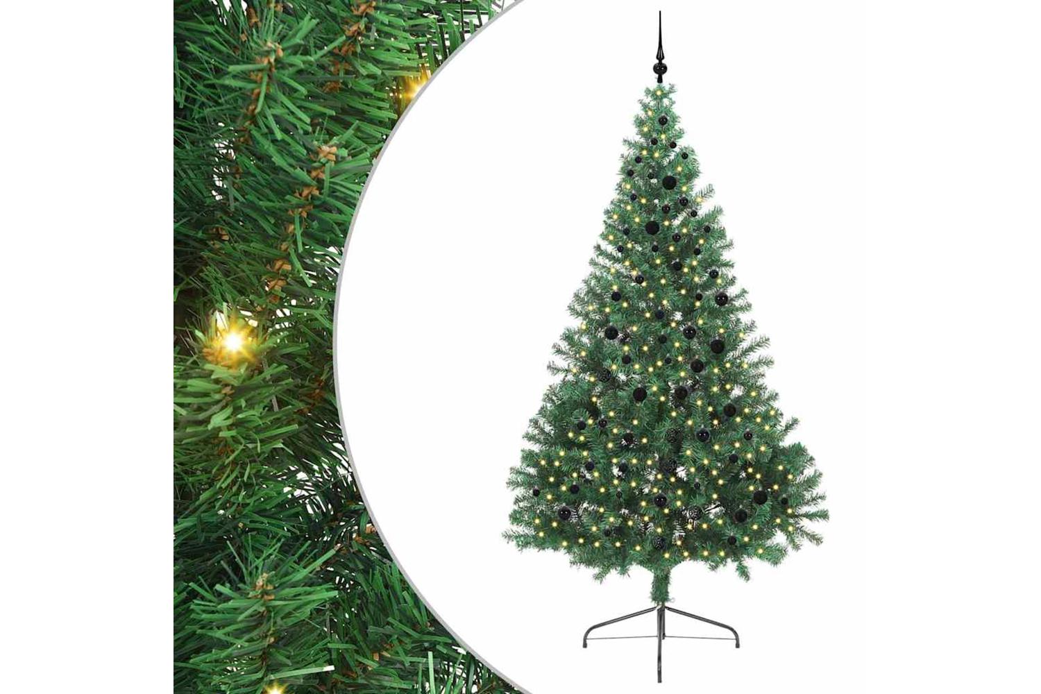 Vidaxl Artificial Pre-lit Christmas Tree Green 240 Cm Pvc-2