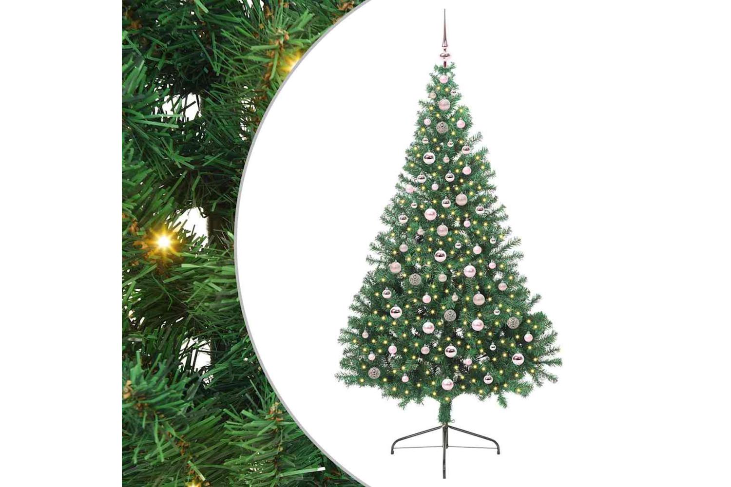 Vidaxl Artificial Pre-lit Christmas Tree Green 240 Cm Pvc-2