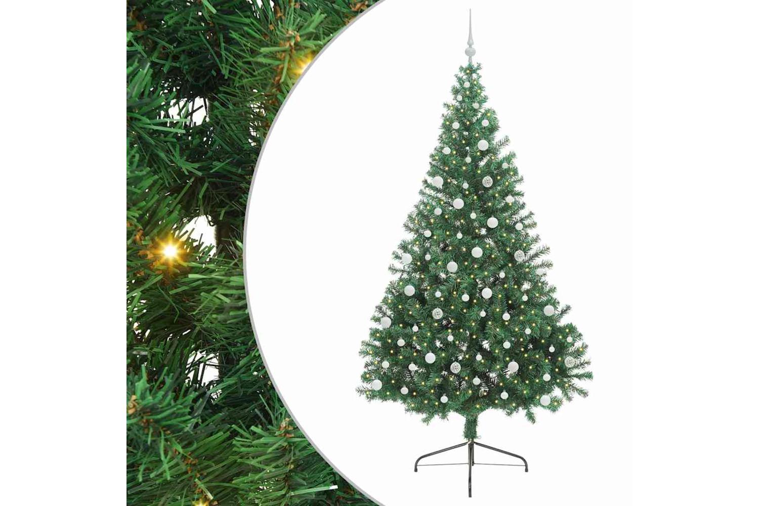 Vidaxl Artificial Pre-lit Christmas Tree Green 240 Cm Pvc-2