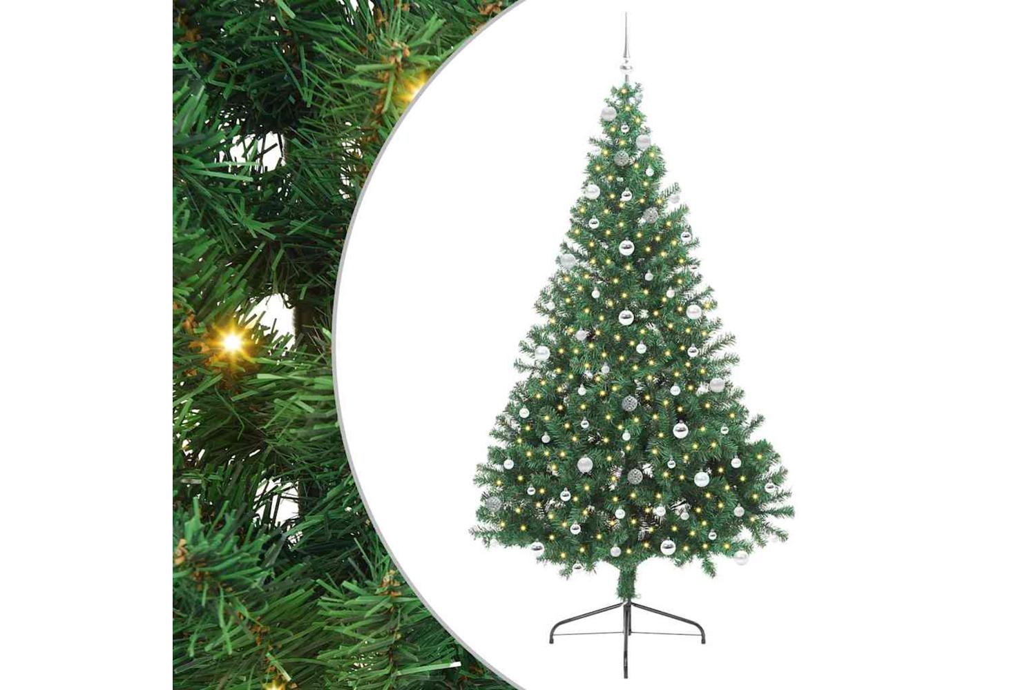 Vidaxl Artificial Pre-lit Christmas Tree Green 240 Cm Pvc-2