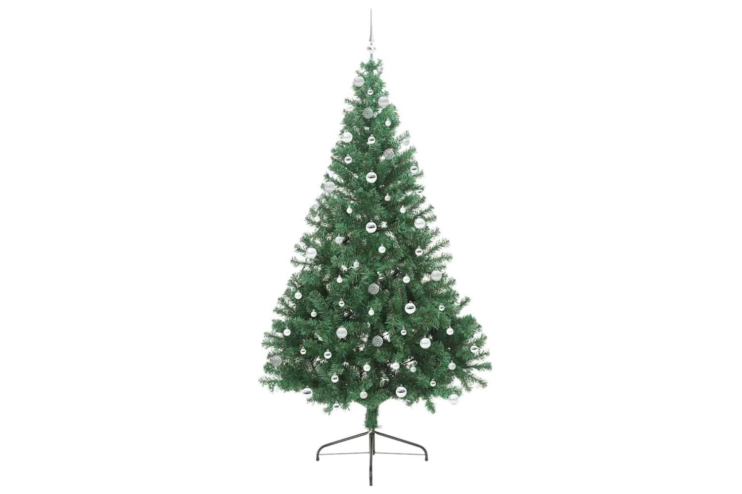 Vidaxl Artificial Pre-lit Christmas Tree Green 240 Cm Pvc-4