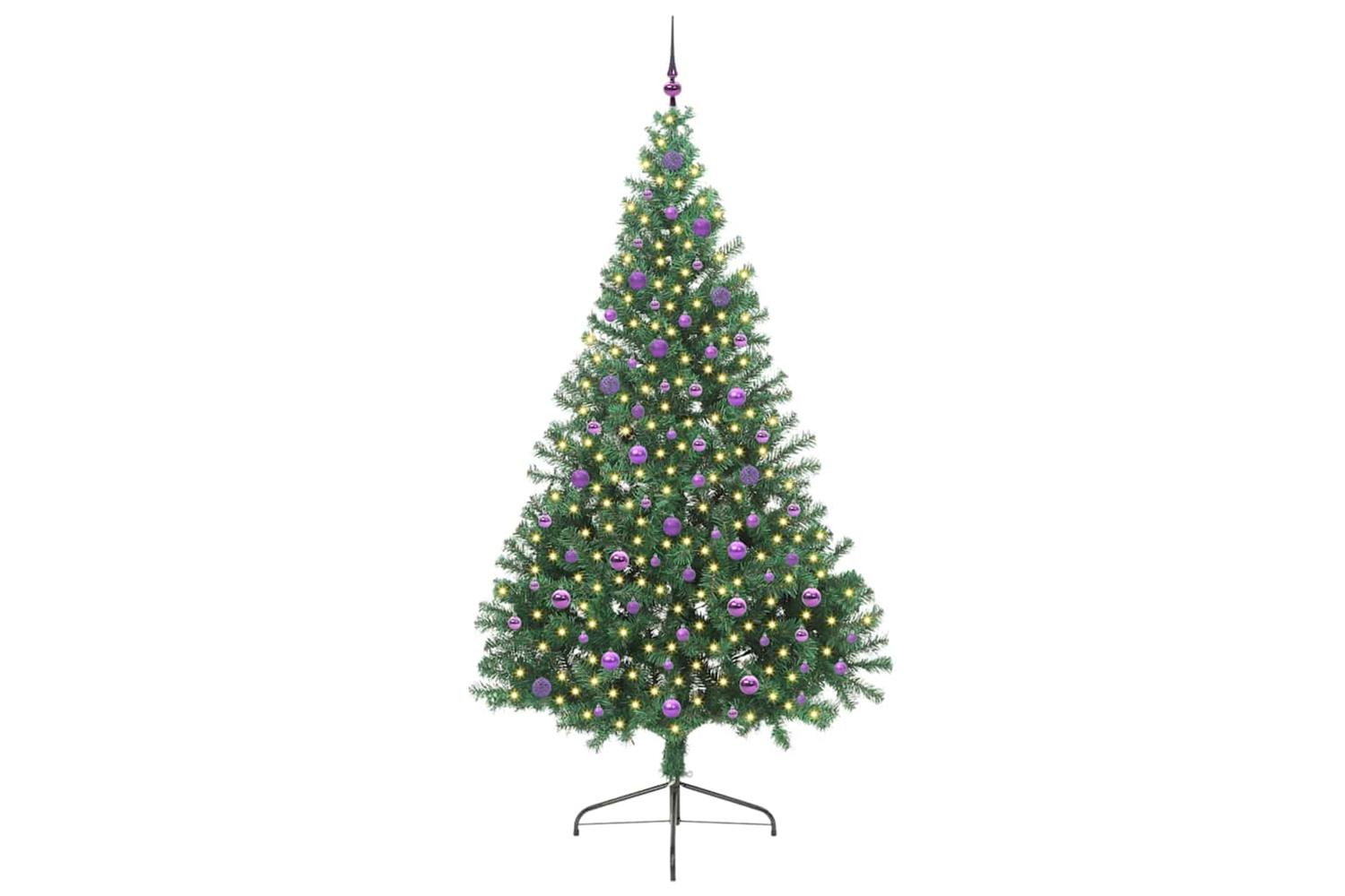 Vidaxl Artificial Pre-lit Christmas Tree Green 240 Cm Pvc-3