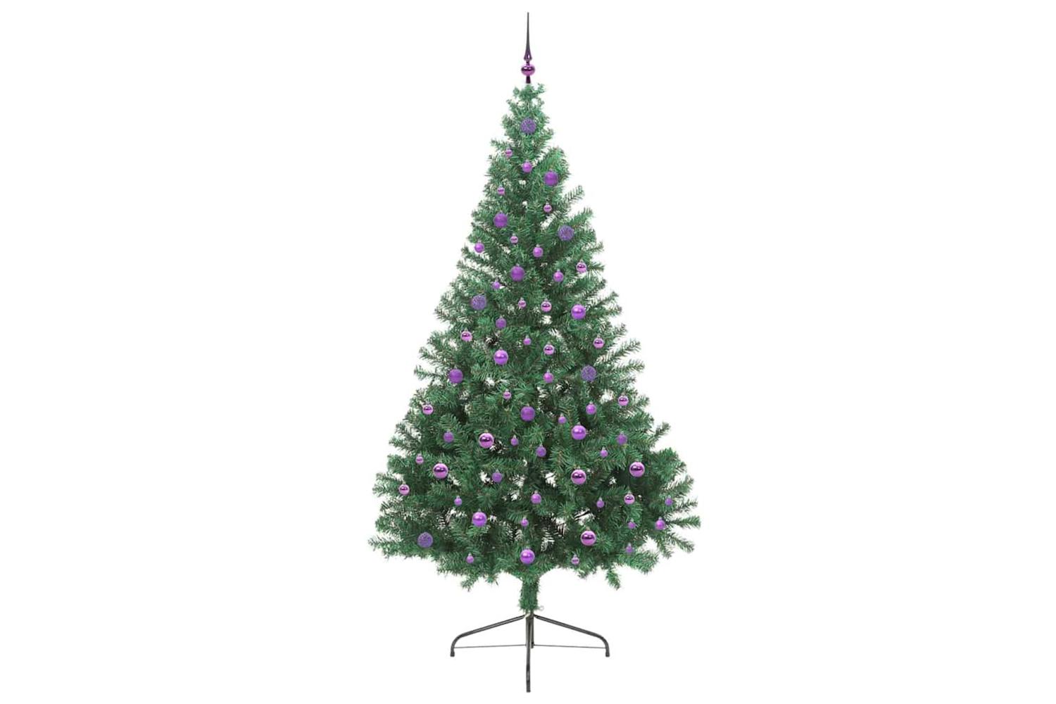 Vidaxl Artificial Pre-lit Christmas Tree Green 240 Cm Pvc-4