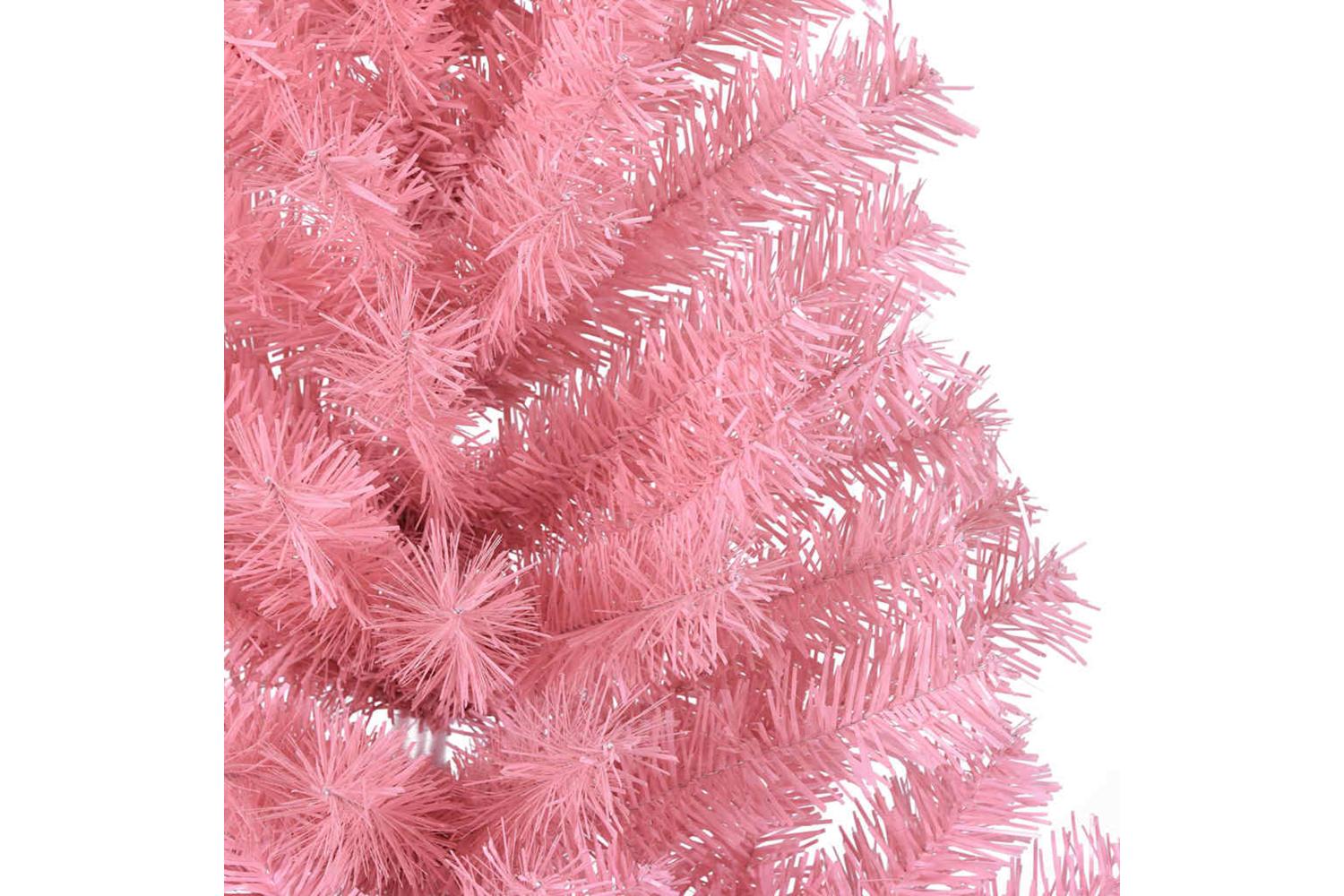 Vidaxl Artificial Pre-lit Christmas Tree With 150 Leds Pink 120 Cm Pvc-8