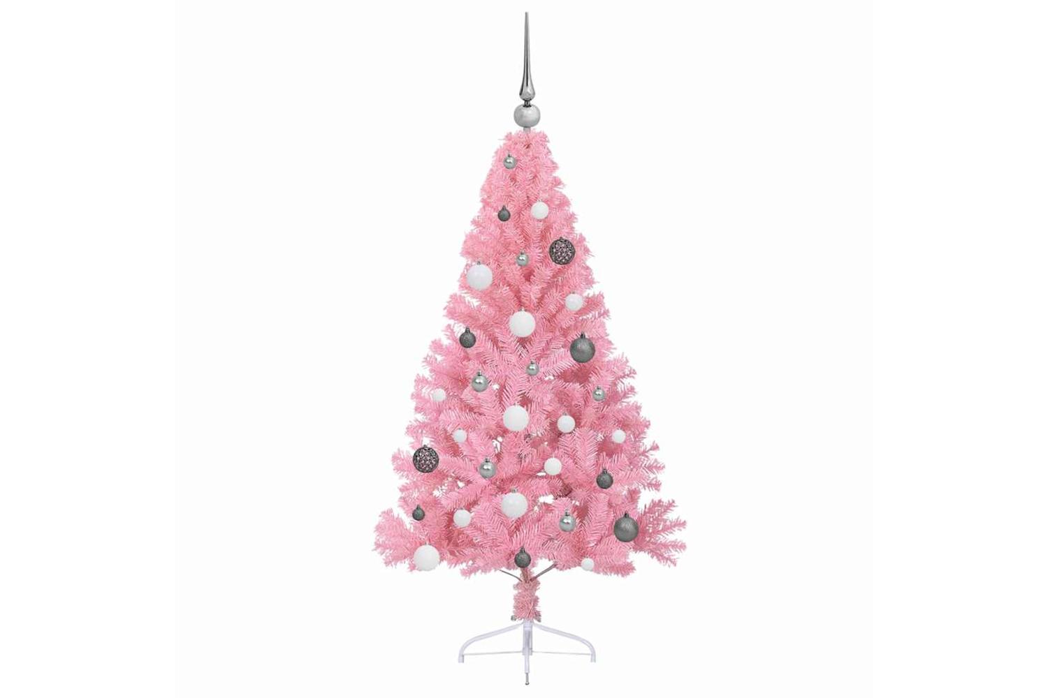 Vidaxl Artificial Pre-lit Christmas Tree With 150 Leds Pink 150 Cm Pvc-5