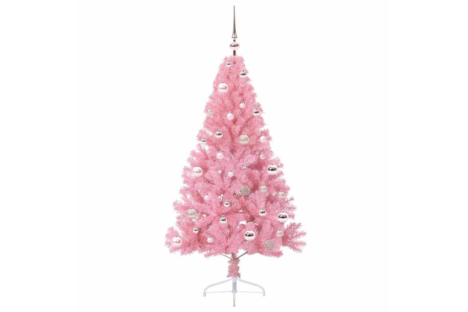 Vidaxl Artificial Pre-lit Christmas Tree With 150 Leds Pink 150 Cm Pvc-3