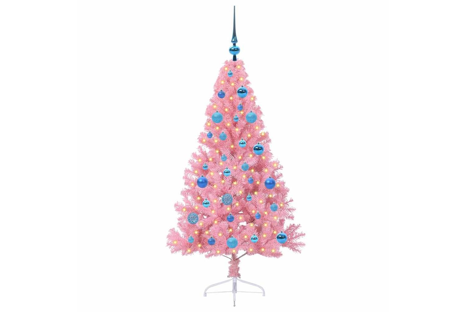 Vidaxl Artificial Pre-lit Christmas Tree With 150 Leds Pink 150 Cm Pvc-3