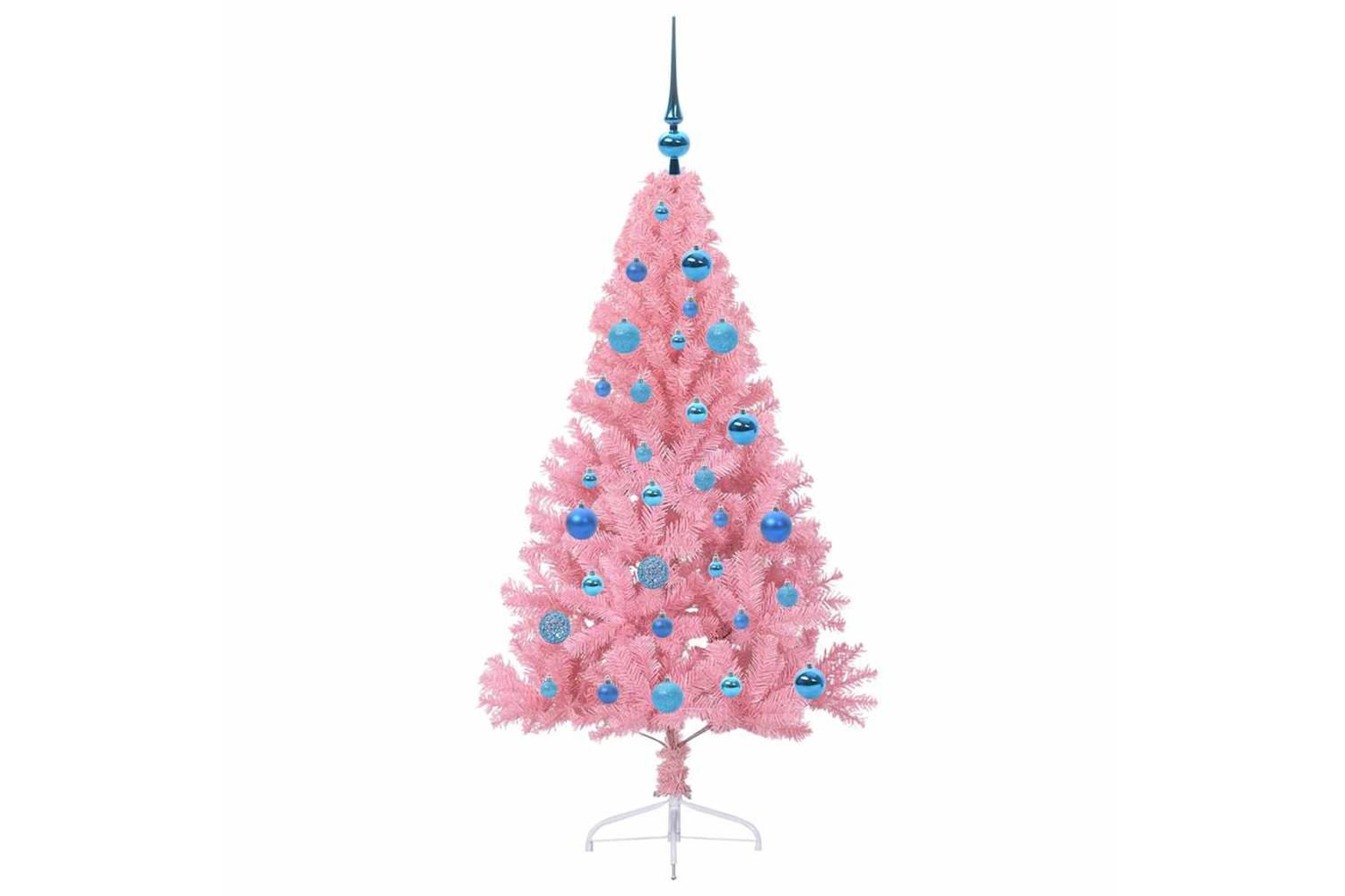 Vidaxl Artificial Pre-lit Christmas Tree With 150 Leds Pink 150 Cm Pvc-4