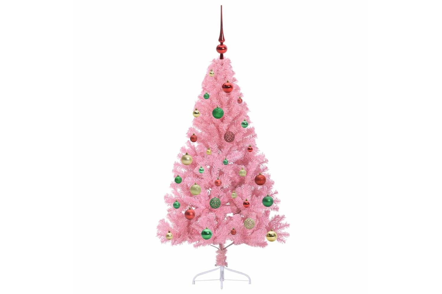 Vidaxl Artificial Pre-lit Christmas Tree With 150 Leds Pink 150 Cm Pvc-6
