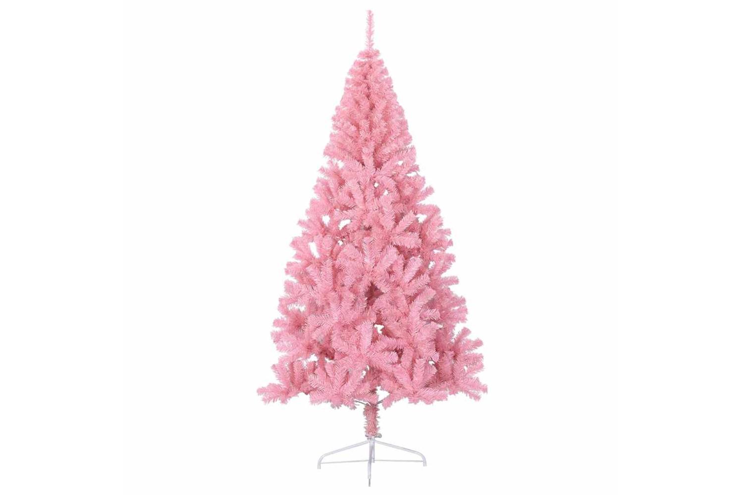 Vidaxl Artificial Pre-lit Christmas Tree With 300 Leds Pink 240 Cm Pvc-4