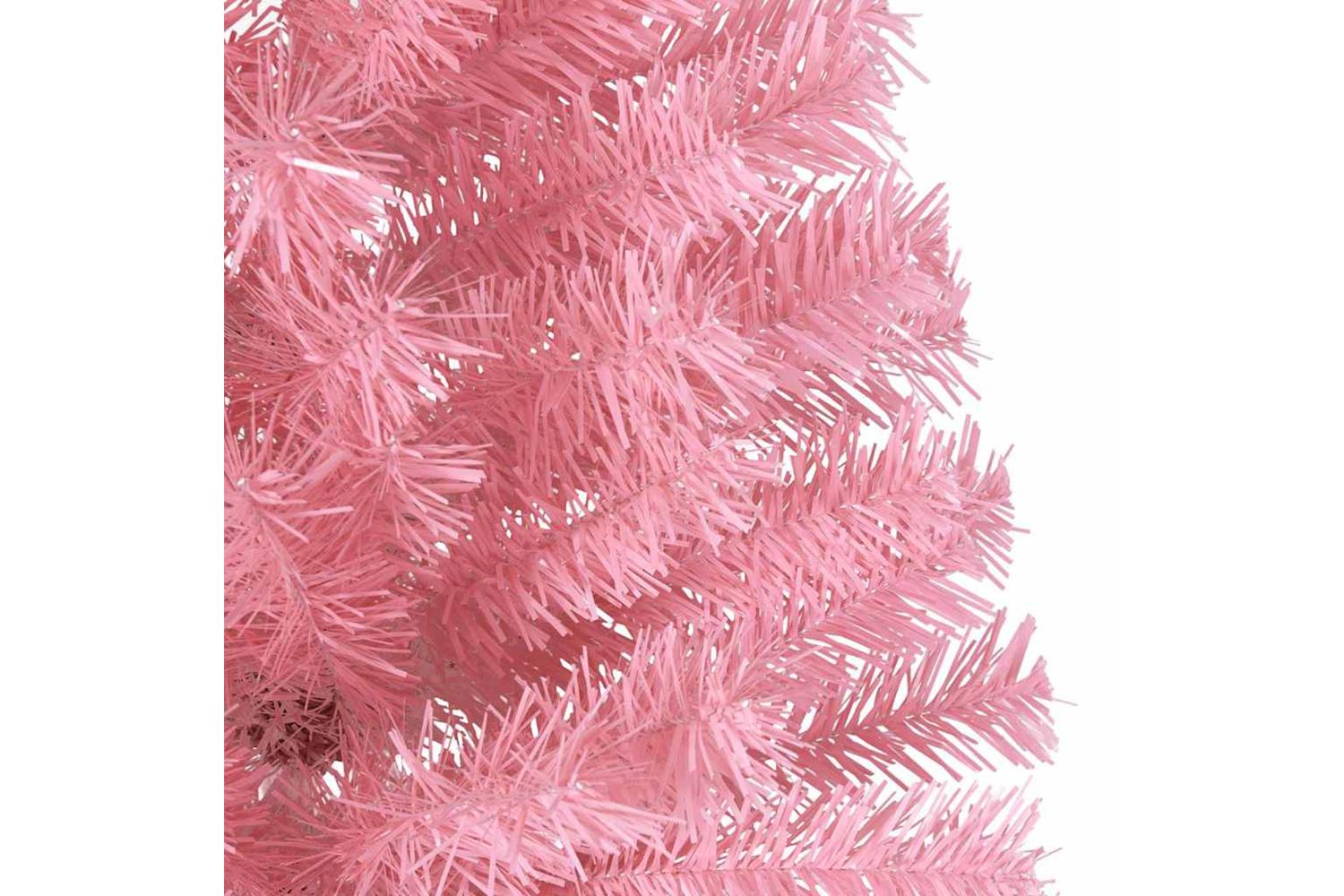 Vidaxl Artificial Pre-lit Christmas Tree With 300 Leds Pink 240 Cm Pvc-10