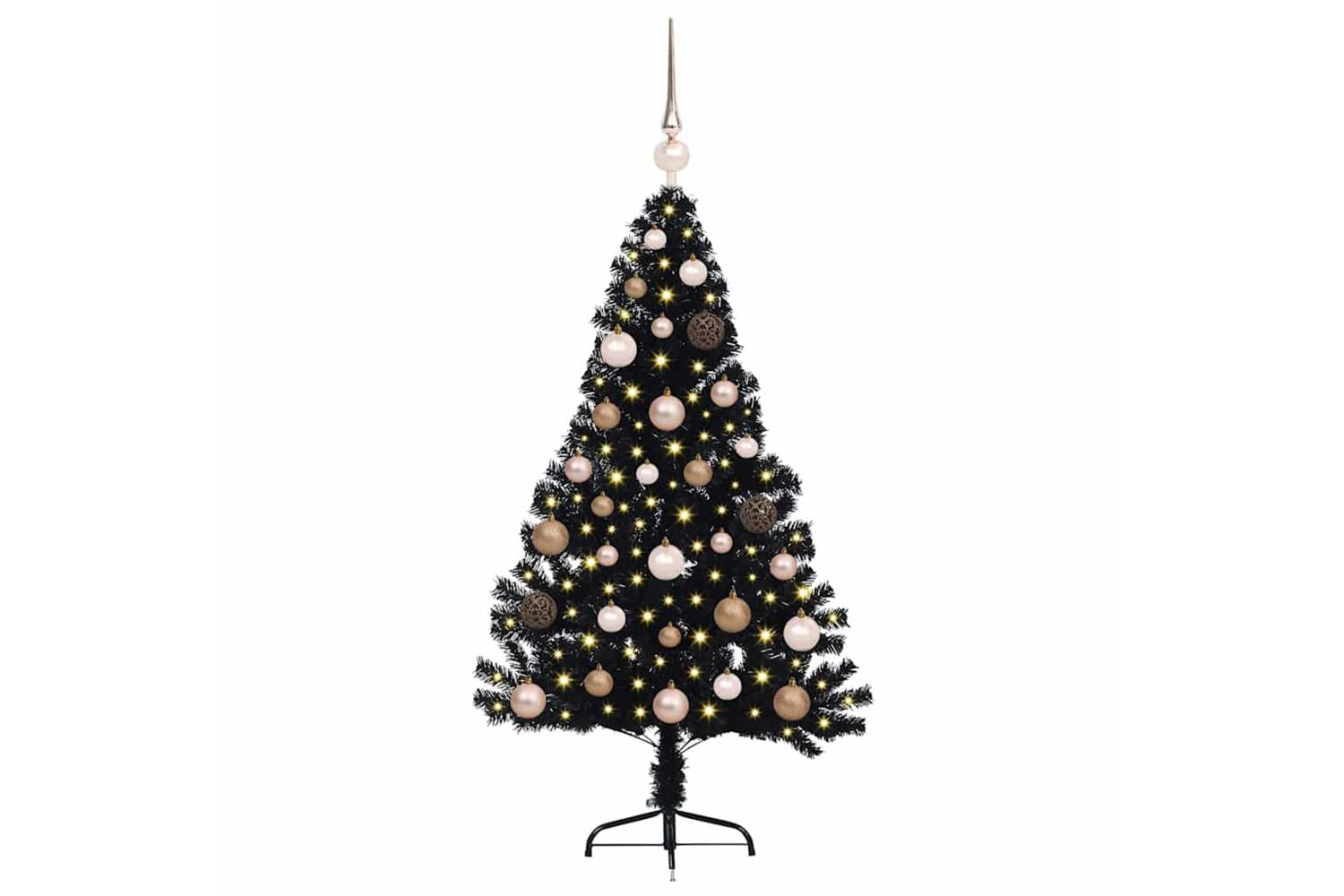 Vidaxl Artificial Pre-lit Christmas Tree Black 120 Cm Pvc-3