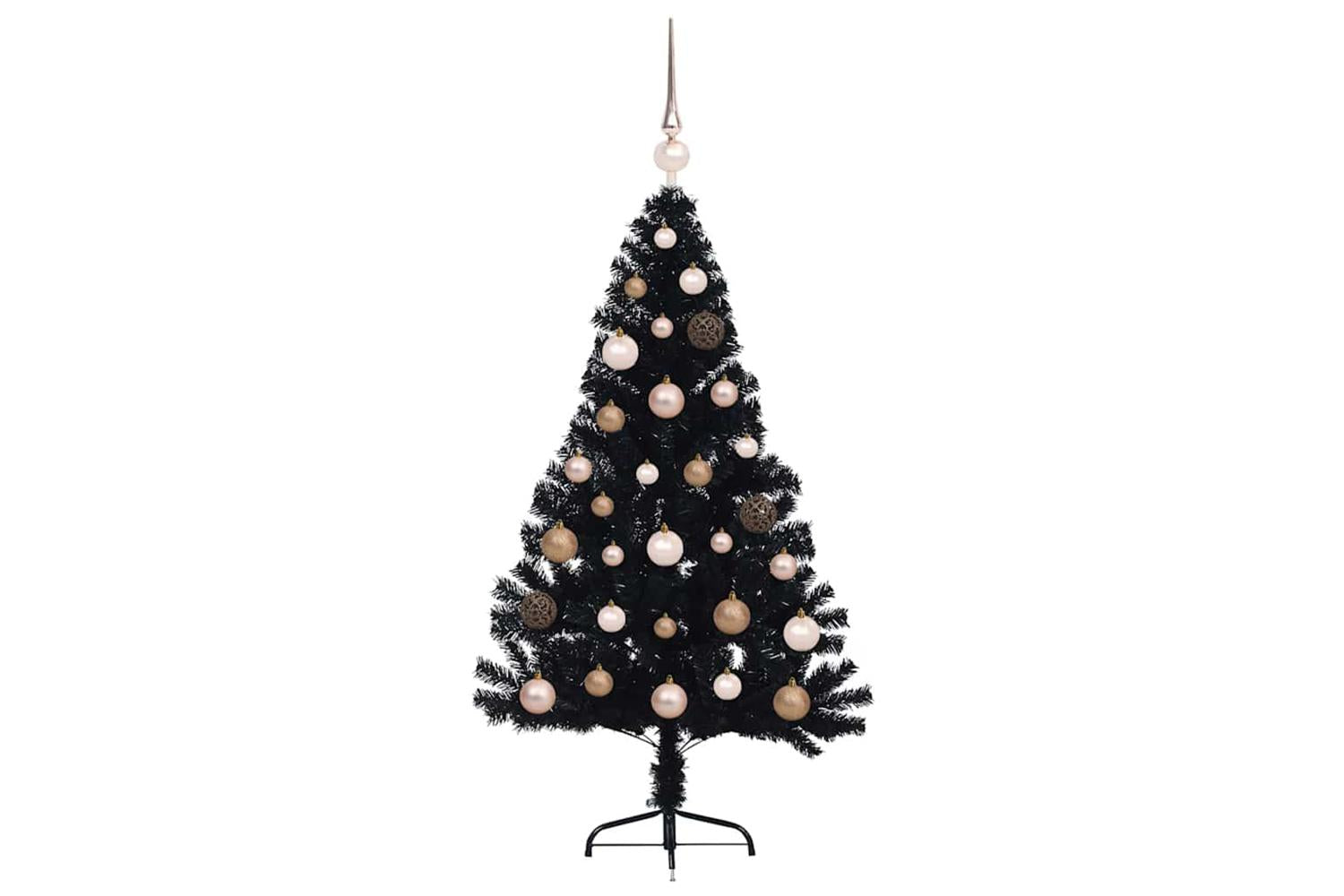 Vidaxl Artificial Pre-lit Christmas Tree Black 120 Cm Pvc-4