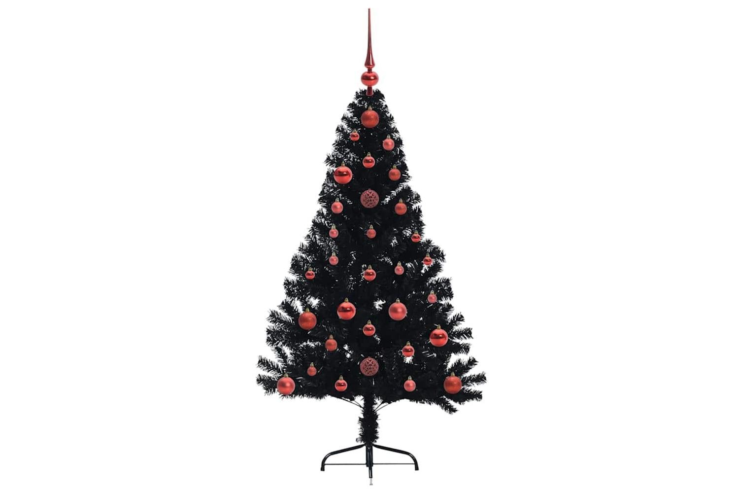 Vidaxl Artificial Pre-lit Christmas Tree Black 120 Cm Pvc-4