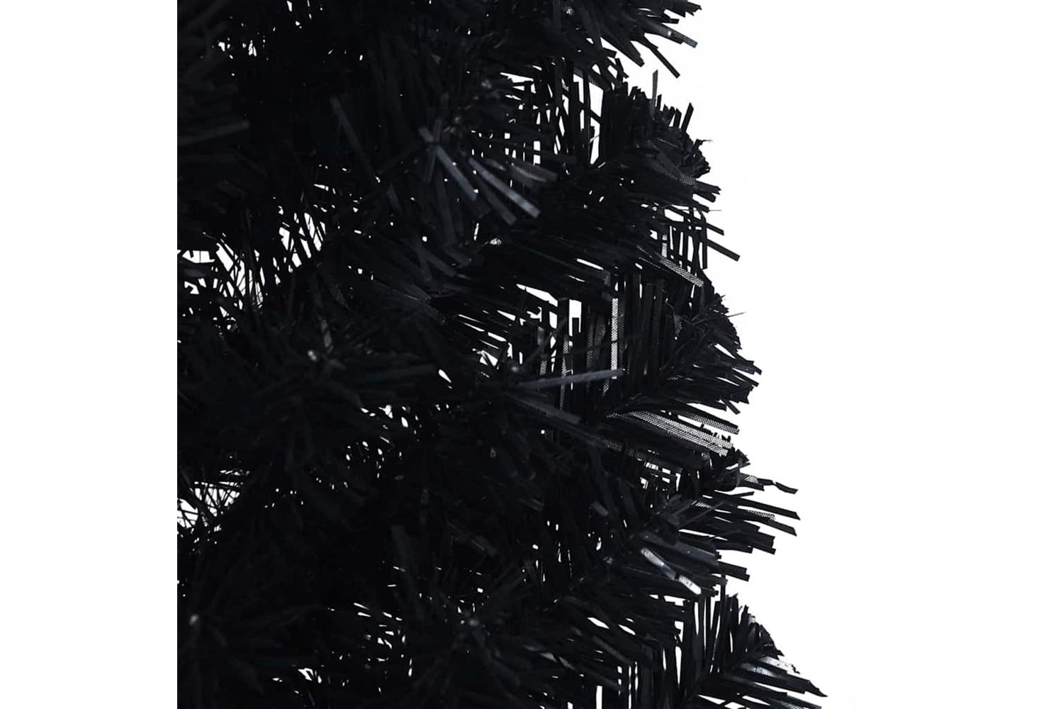 Vidaxl Artificial Pre-lit Christmas Tree Black 120 Cm Pvc-10