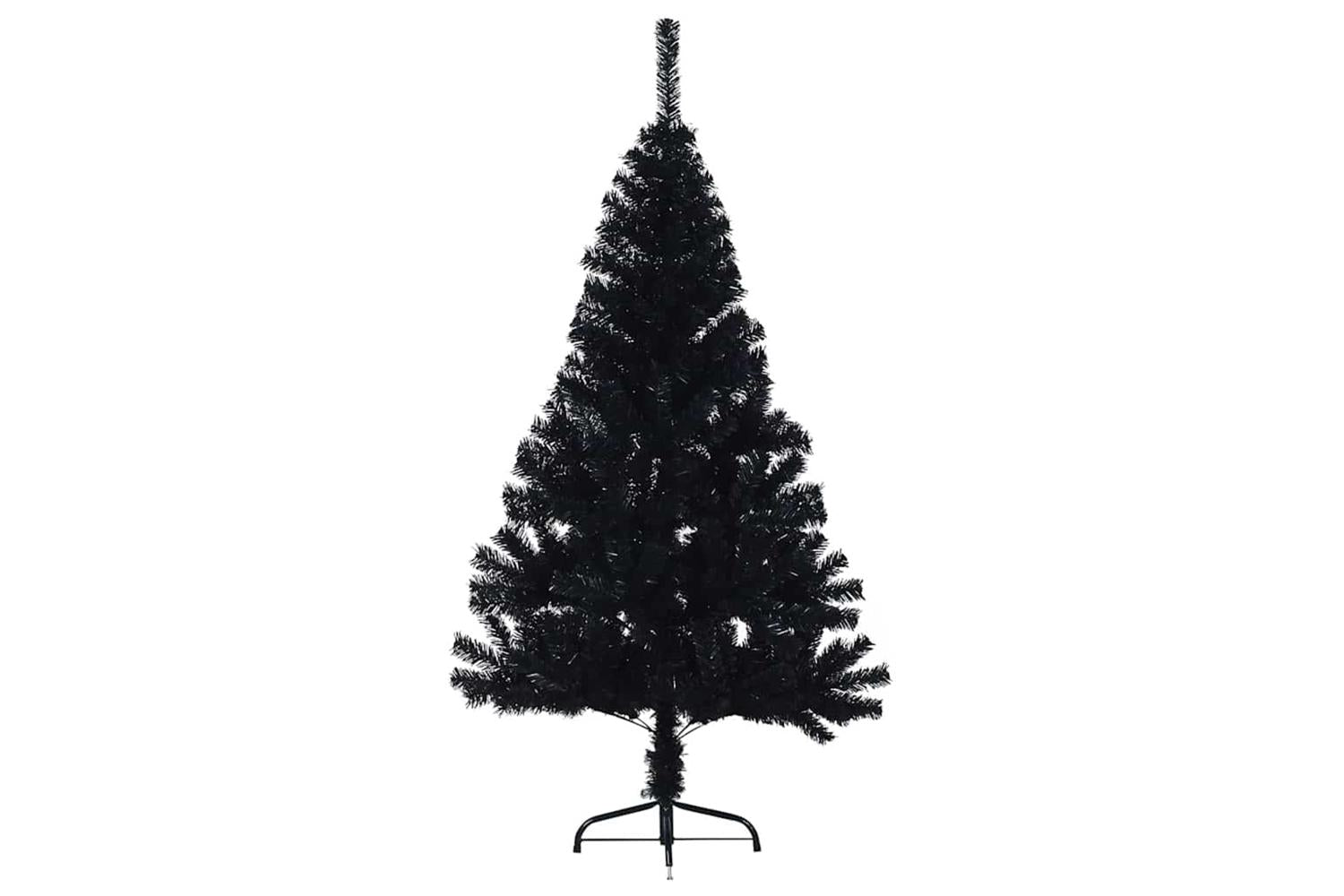 Vidaxl Artificial Pre-lit Christmas Tree Black 120 Cm Pvc-5