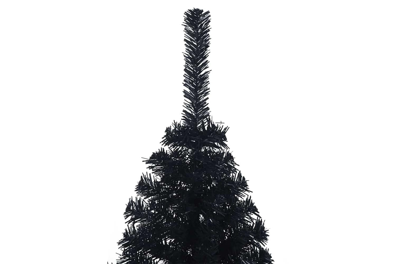 Vidaxl Artificial Pre-lit Christmas Tree Black 150 Cm Pvc-7
