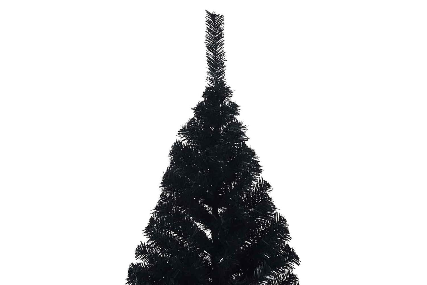 Vidaxl Artificial Pre-lit Christmas Tree Black 180 Cm Pvc-7