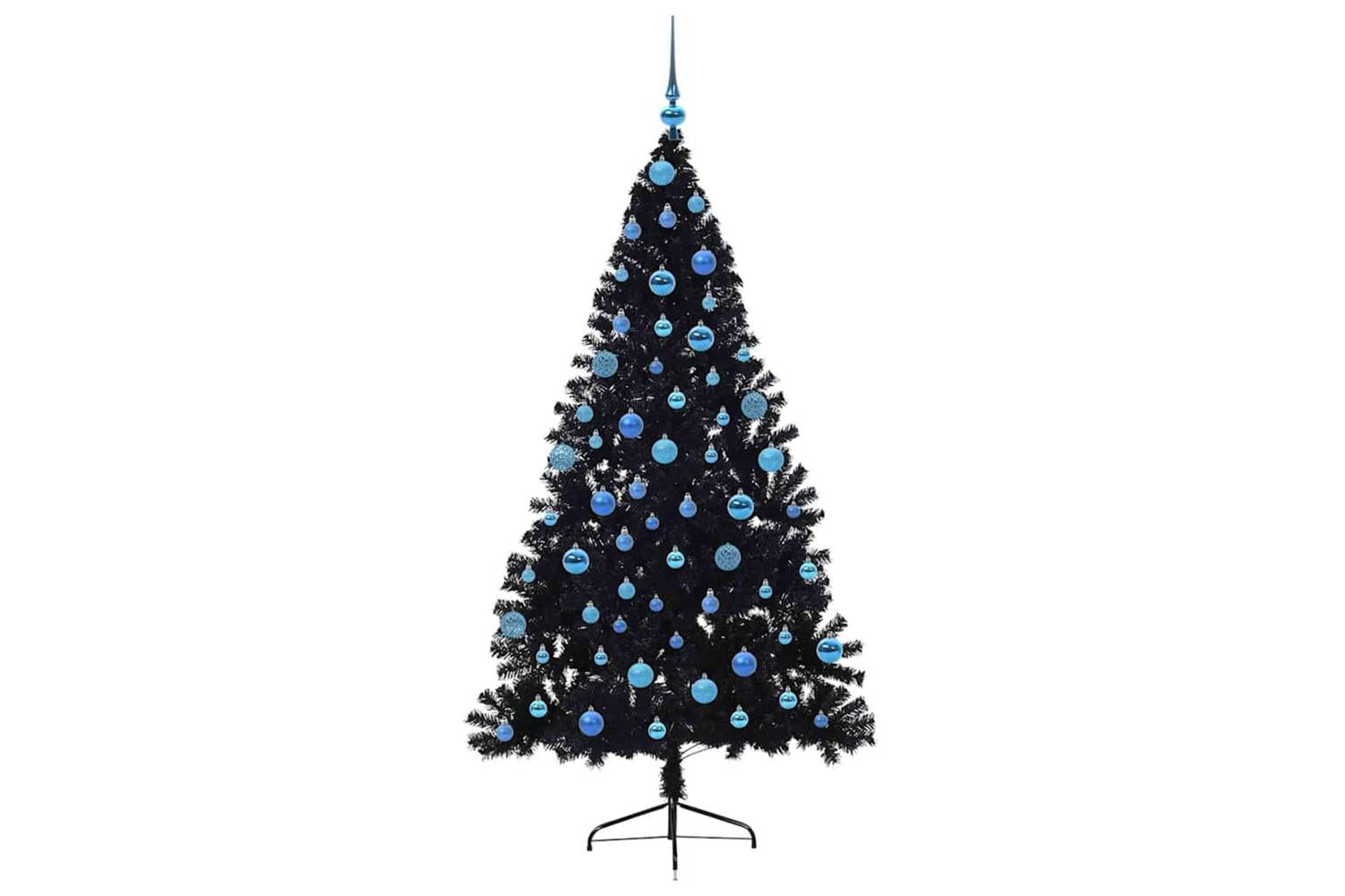 Vidaxl Artificial Pre-lit Christmas Tree Black 180 Cm Pvc-4