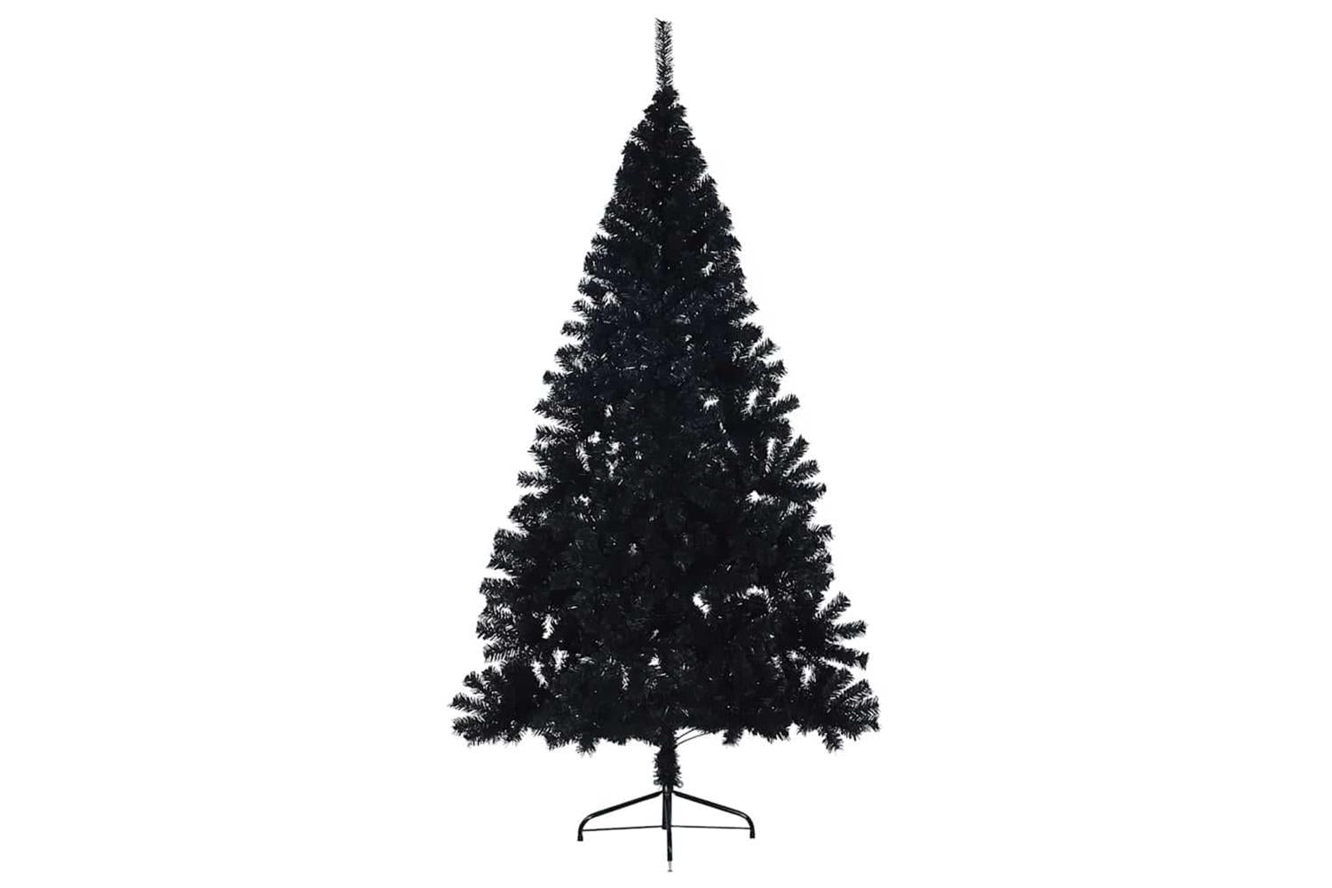 Vidaxl Artificial Pre-lit Christmas Tree Black 240 Cm Pvc-4