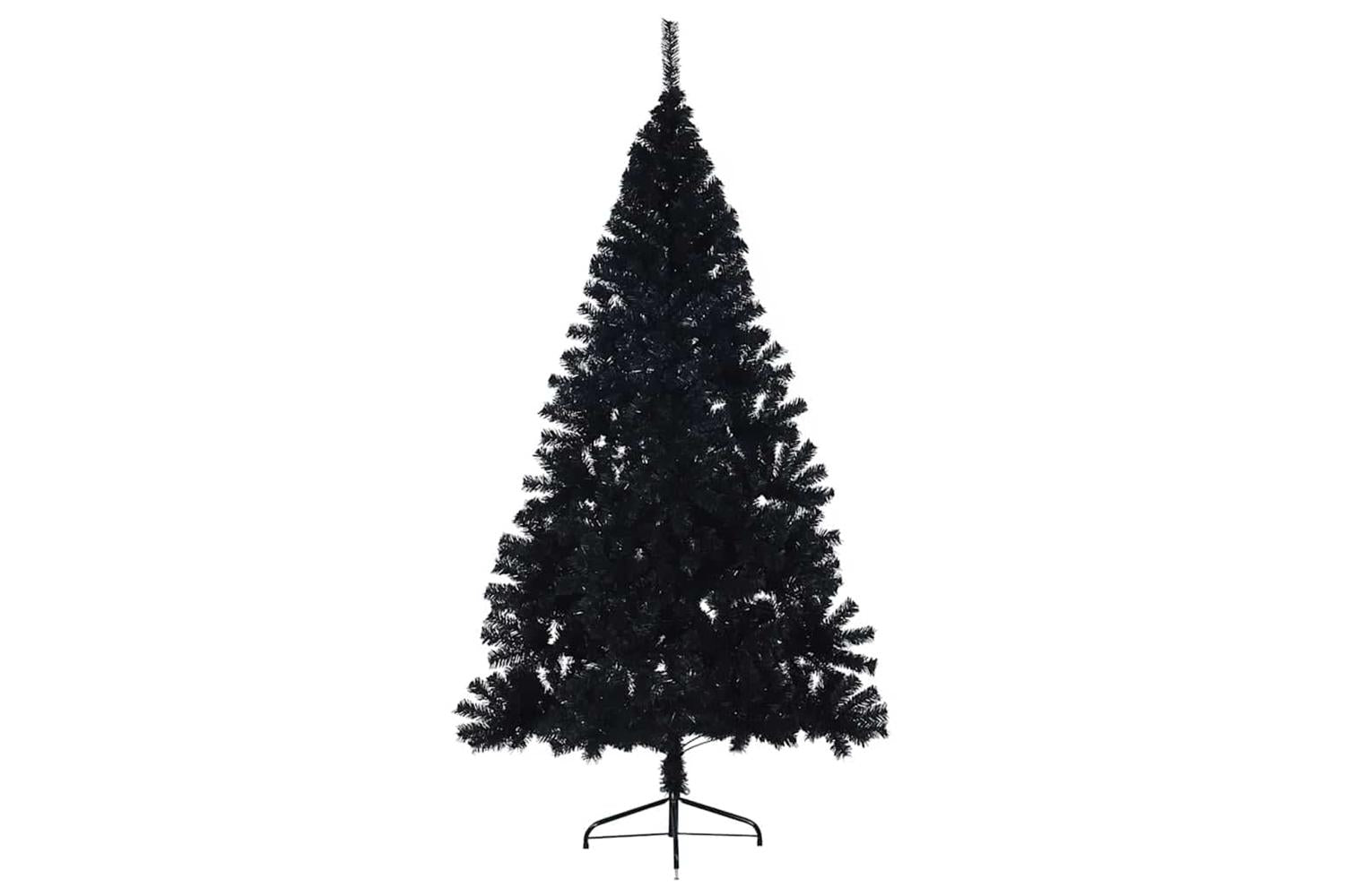 Vidaxl Artificial Pre-lit Christmas Tree Black 240 Cm Pvc-6