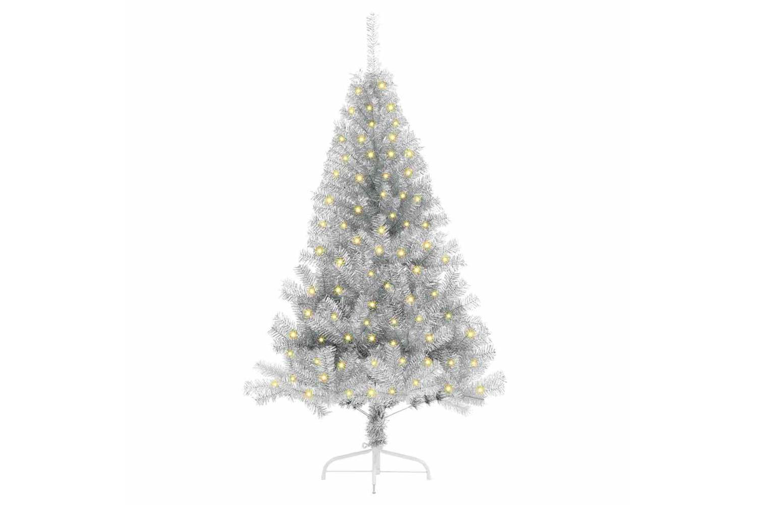 Vidaxl Artificial Pre-lit Christmas Tree Silver 150 Cm Pet-3